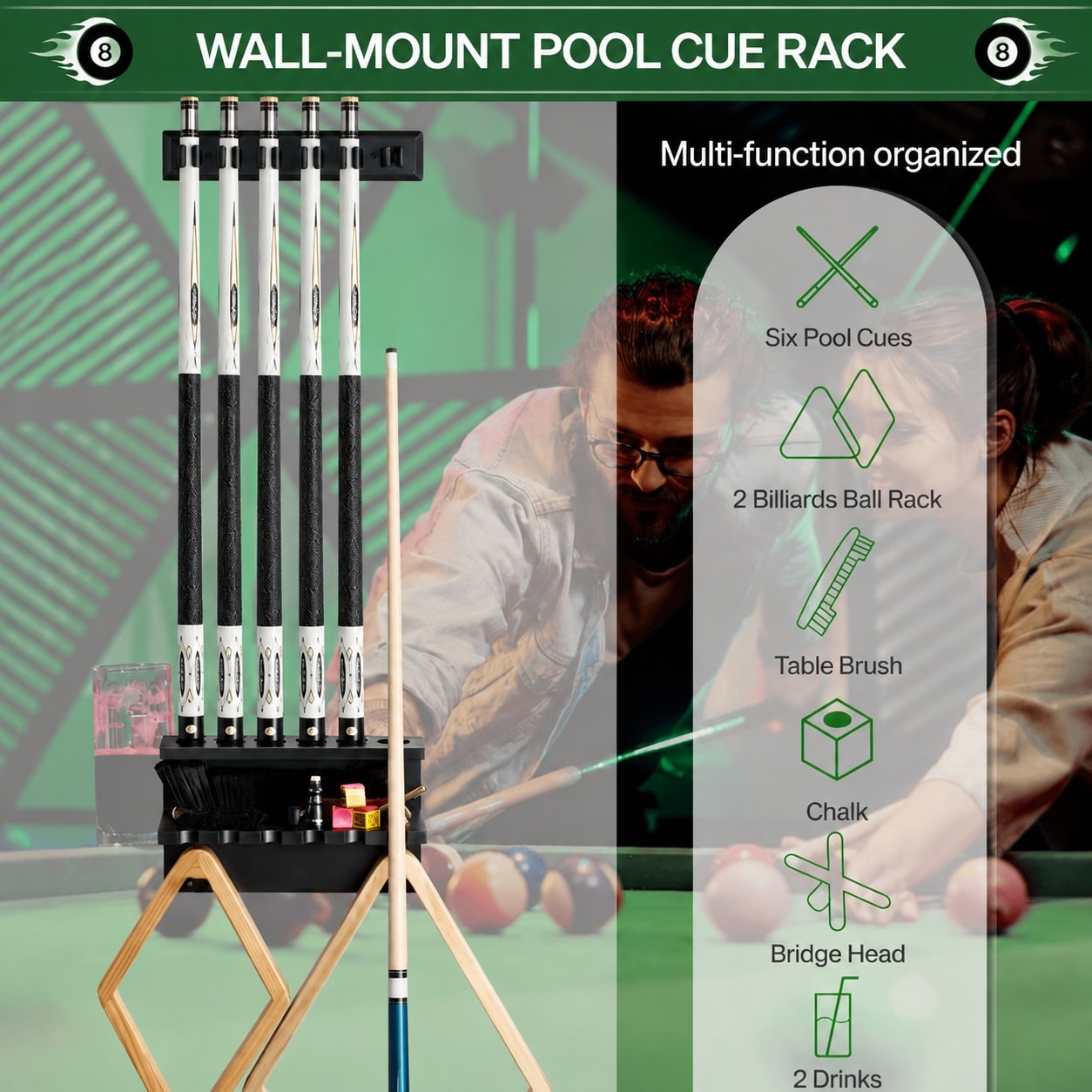 Adrinfly LAD0605D065 Pool-Cue-Racks - Thumbnail View #2