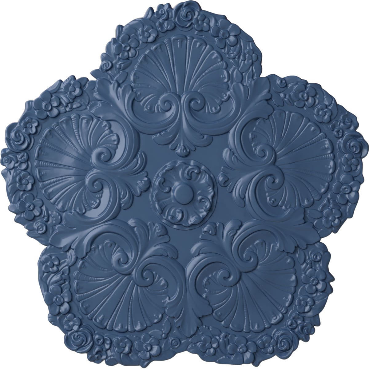 Ekena Millwork CM25SHAMF Shell 25.625-in W x 25.625-in L Painted Americana Polyurethane Whole Ceiling Medallion