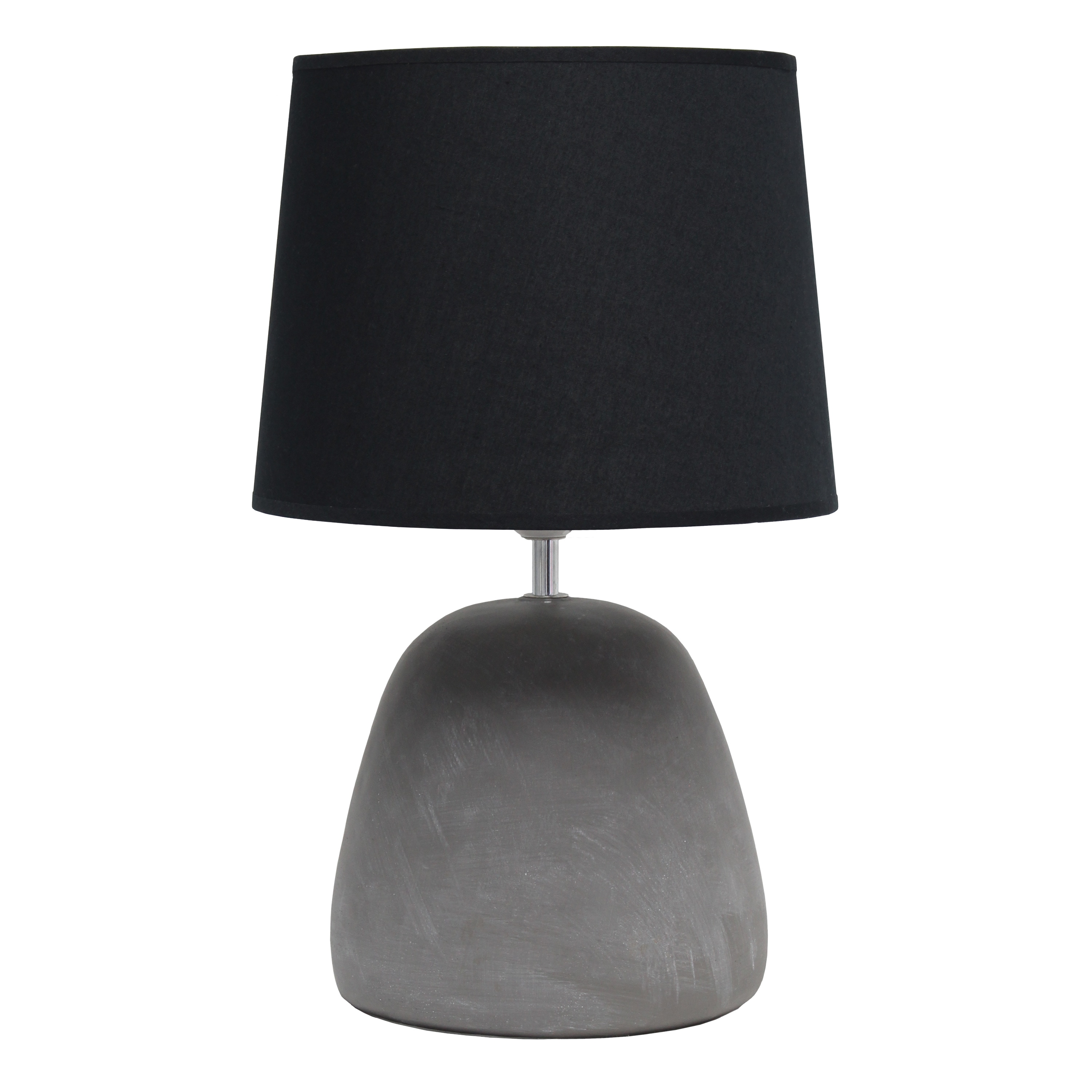 Simple Designs LT2058-BLK 16.5-in Black Rotary socket Table Lamp with Fabric Shade