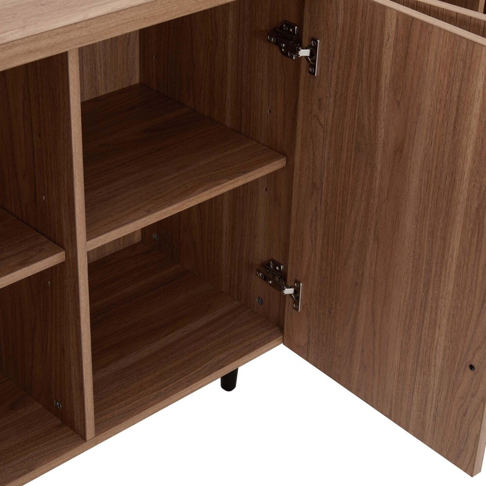 GlasFlength Maple Finish Sideboard Classic Storage Cabinet for Kitchen ...