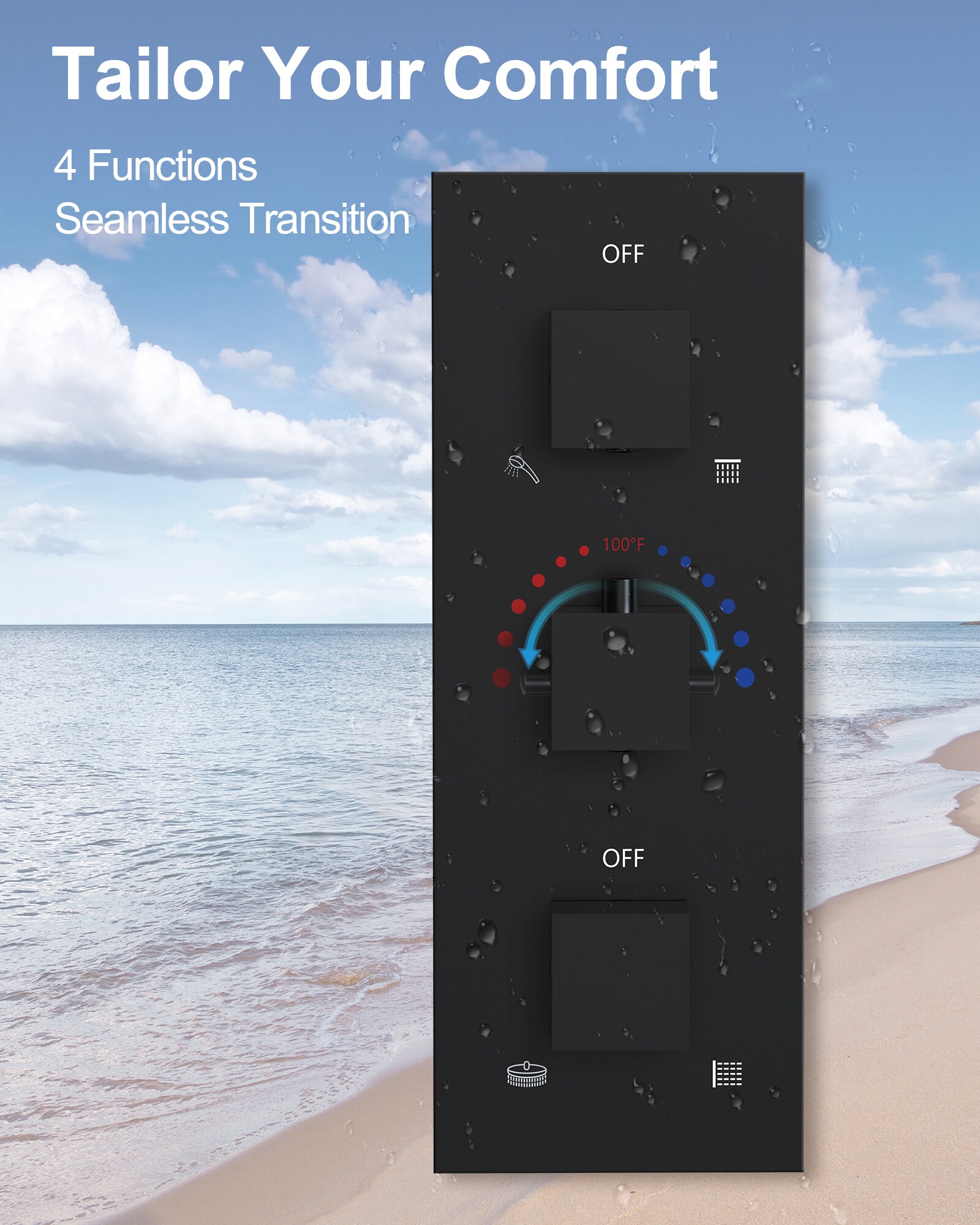 GRANDJOY SGF10GJ-17-BL12 Showerhead-Bar-Panels - View #9