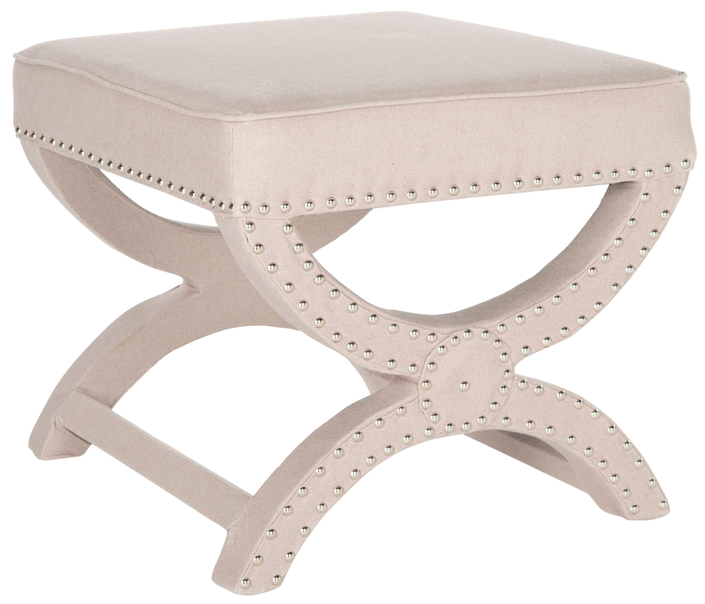 Safavieh MCR4645G Mystic Glam Taupe Ottoman