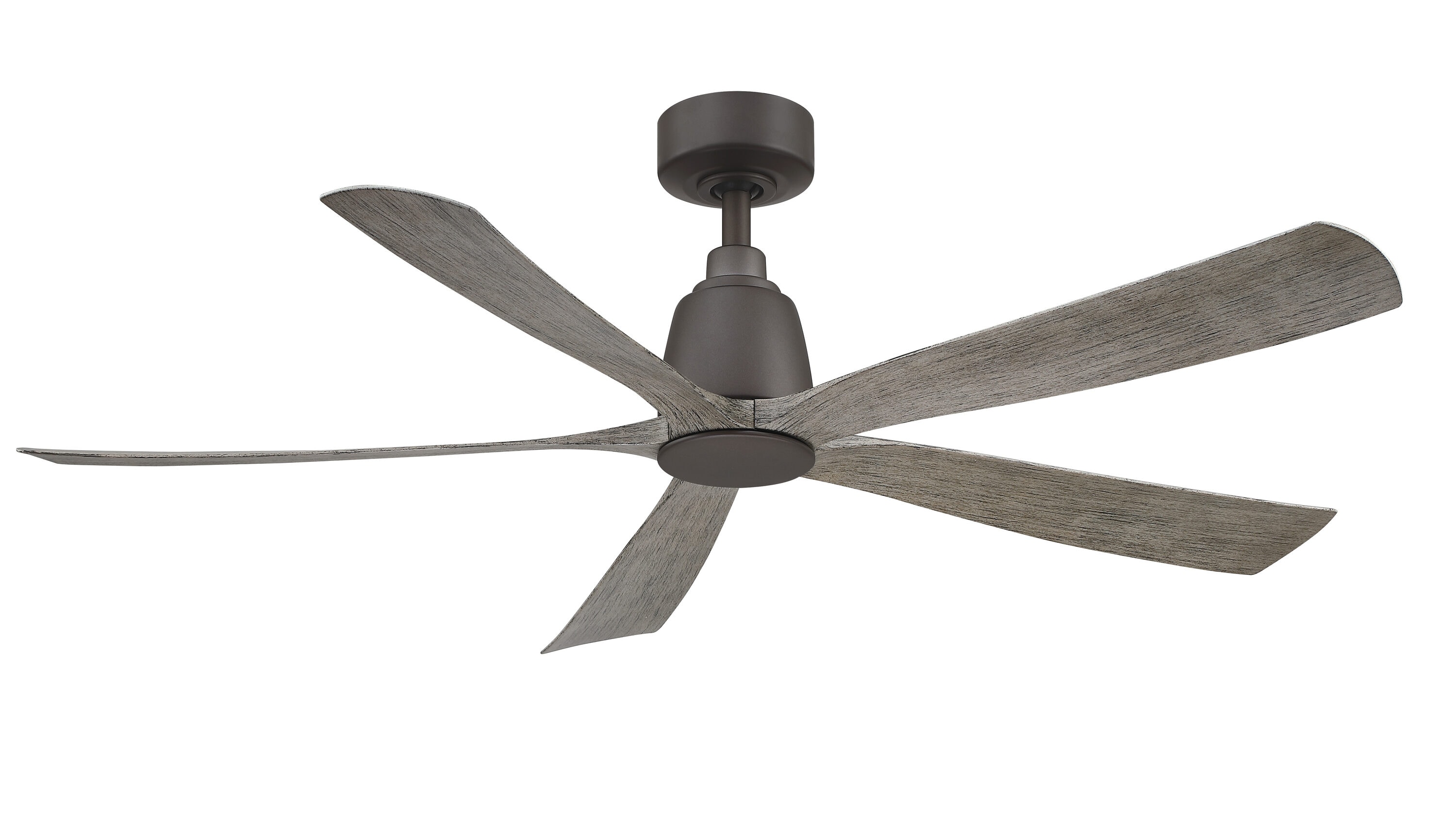 Fanimation Kute5 52-in Matte Greige with Weathered Wood Blades Indoor/Outdoor Smart Ceiling Fan Light Kit Compatible and Remote (5-Blade) FPD5534GR Sansujyuku sansujyuku.com