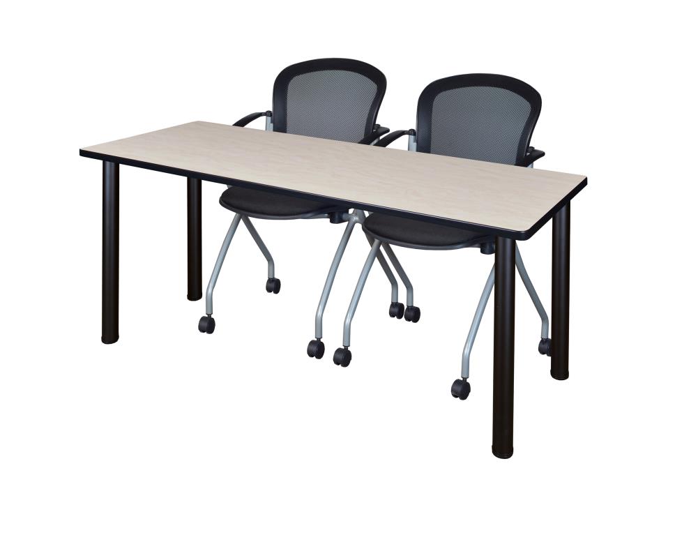 Regency MT6024PLBPBK23BK Training Off-white 4-Person Training Table (60-in W x 29-in H)