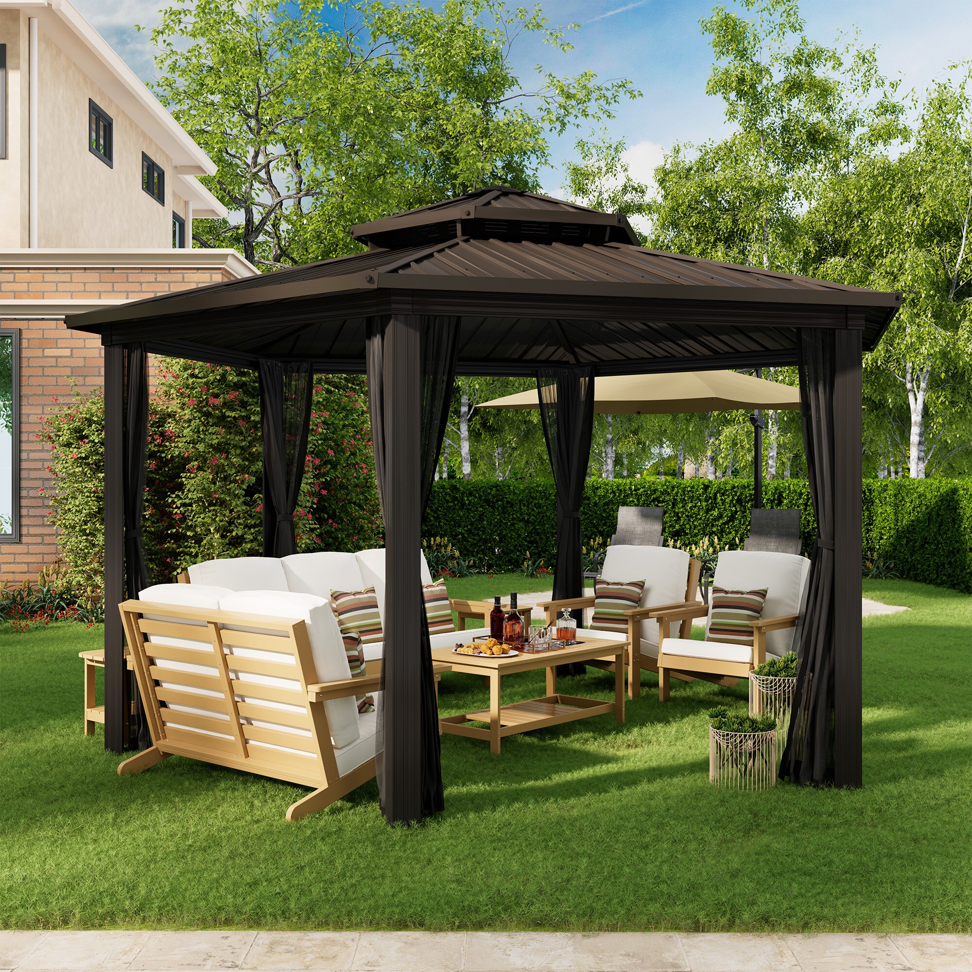 Clihome GOCH-FL207AAE Wood-Resin-Gazebos - View #4