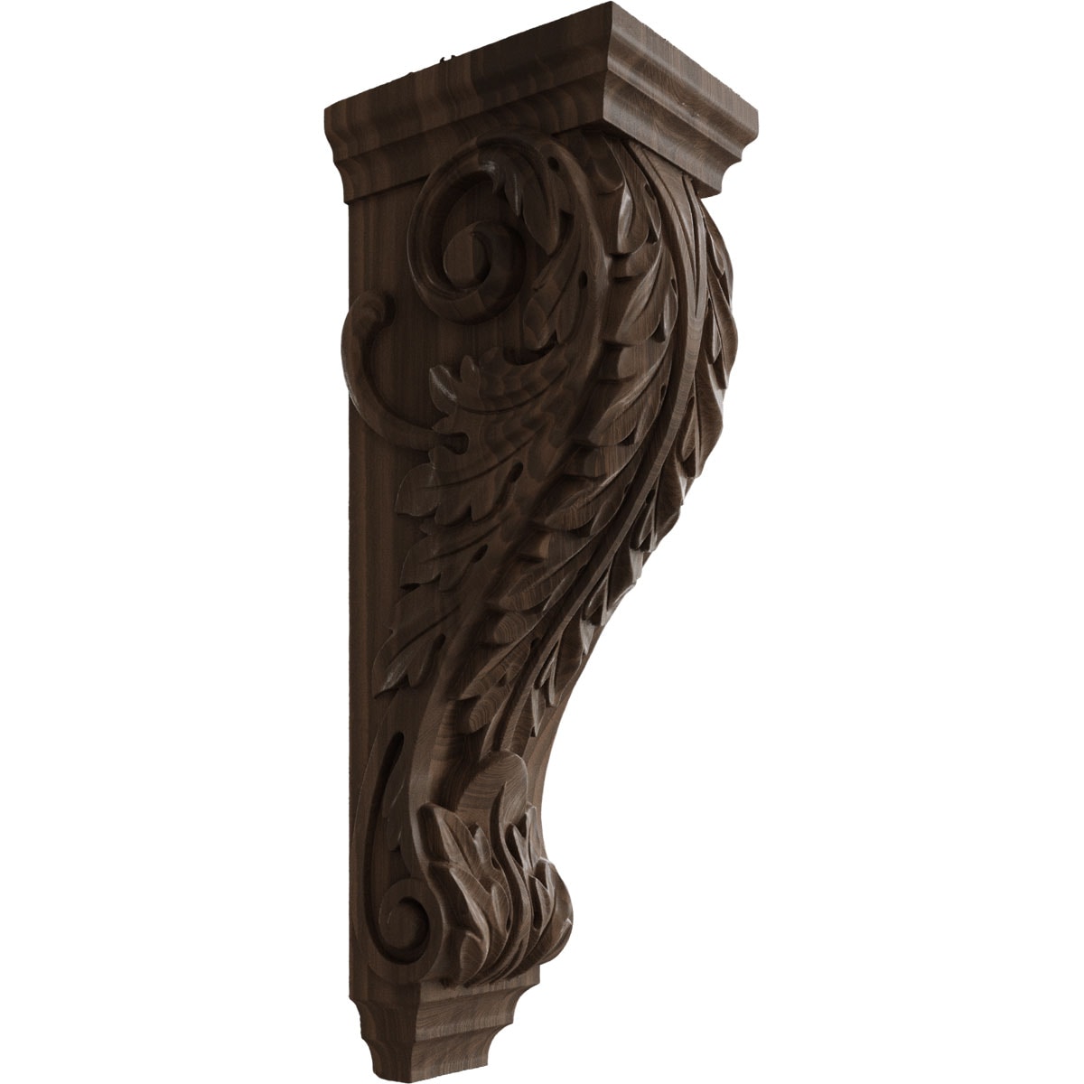 Ekena Millwork CORW07X08X22ACWA 6.5-in x 8.0-in x 22-in Unfinished Walnut Wood Paintable/Stainable Corbel