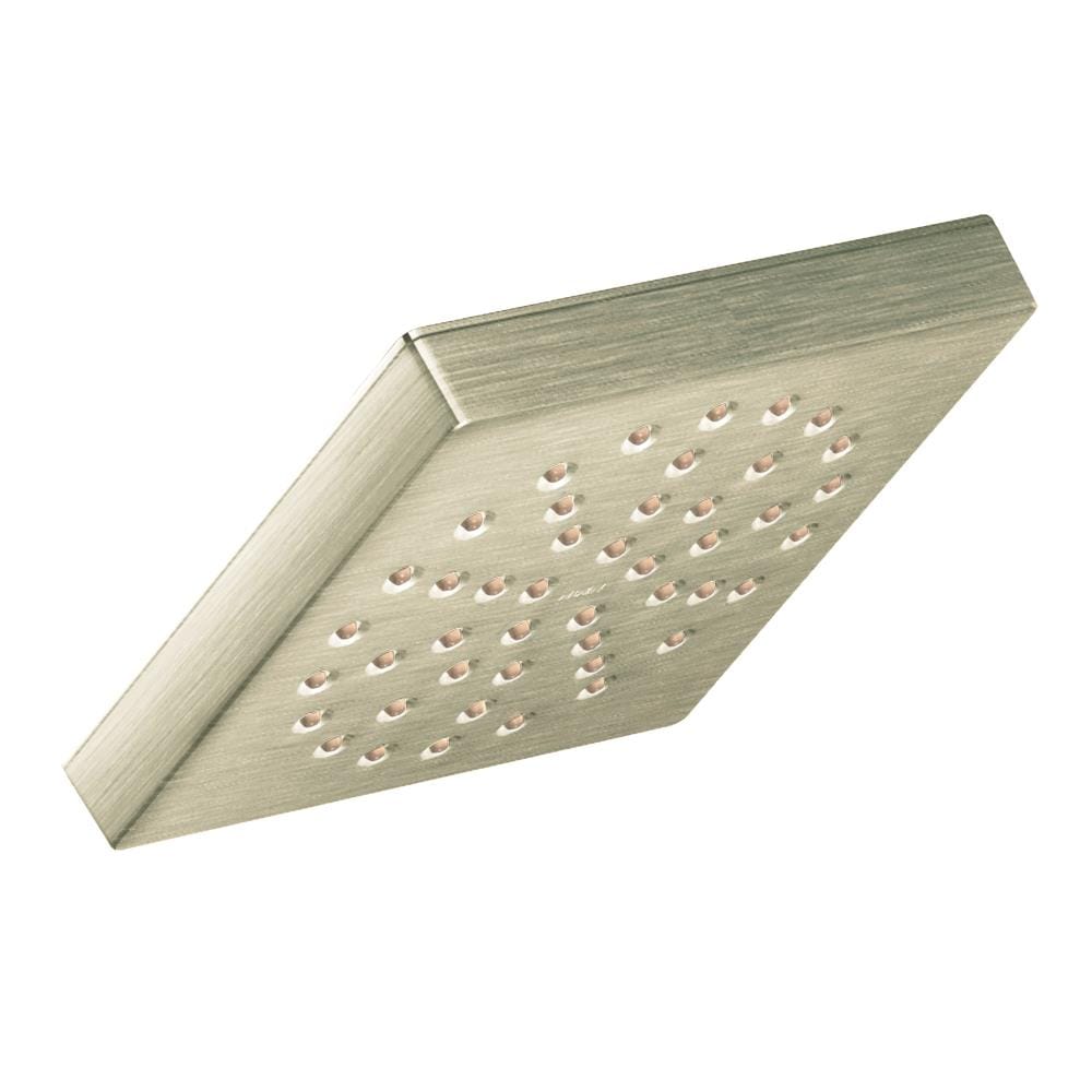 Moen S6340BN 90 Degree 1.0 -Spray Brushed Nickel 6-in Square Fixed Rain Shower Head 2.5 GPM