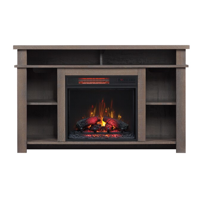 Duraflame 44 In W Umber Oak Infrared, Infrared Electric Fireplace With Shelf