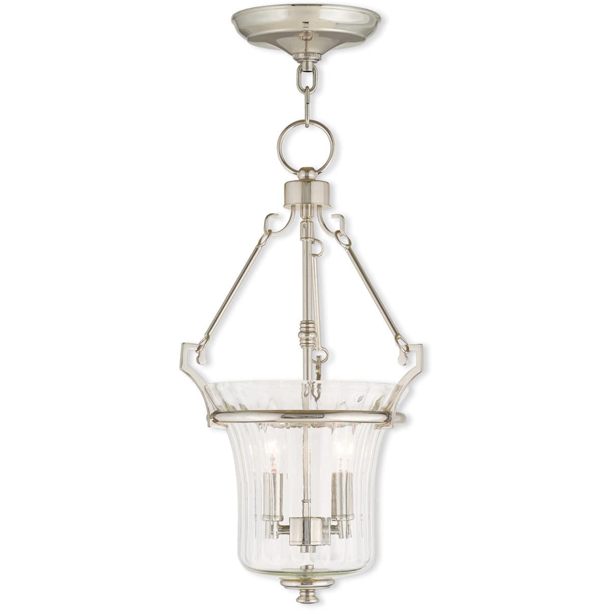 Livex Lighting  50922-35 Cortland 2 Light 11 inch Polished Nickel Pendant Ceiling Light