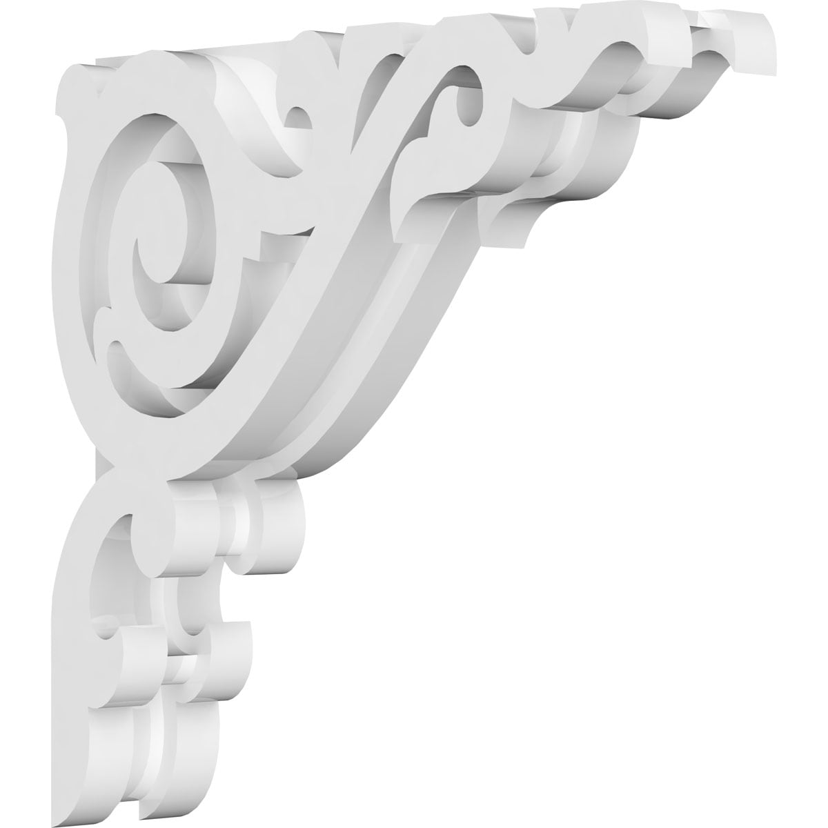 Ekena Millwork CORP01X08X08BA 1.875-in x 8-in x 8-in Baile Unfinished White PVC Paintable Corbel