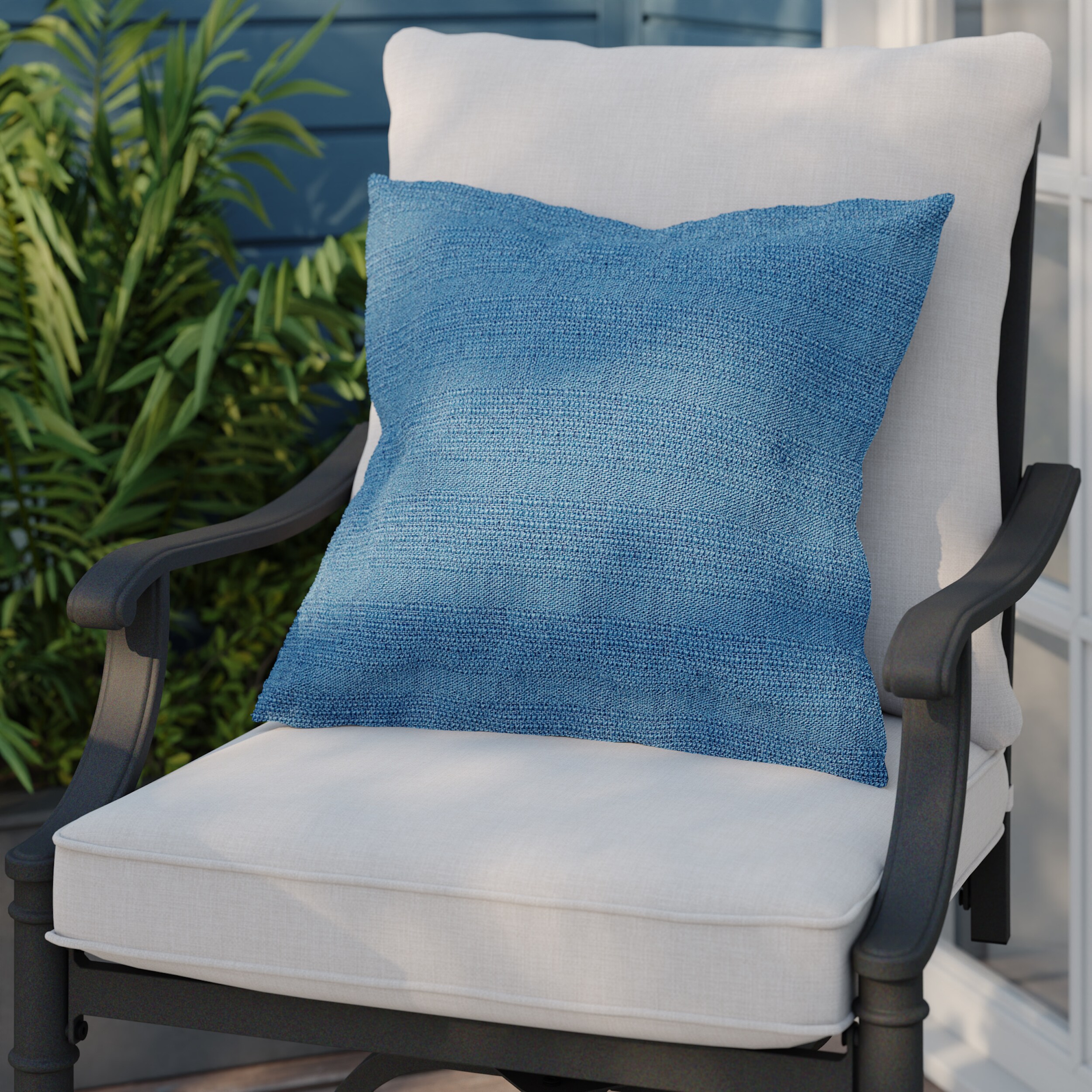 Outdoor Pillows with Insert Blue Geometric Patio Accent Throw Pillows –  Fabritones