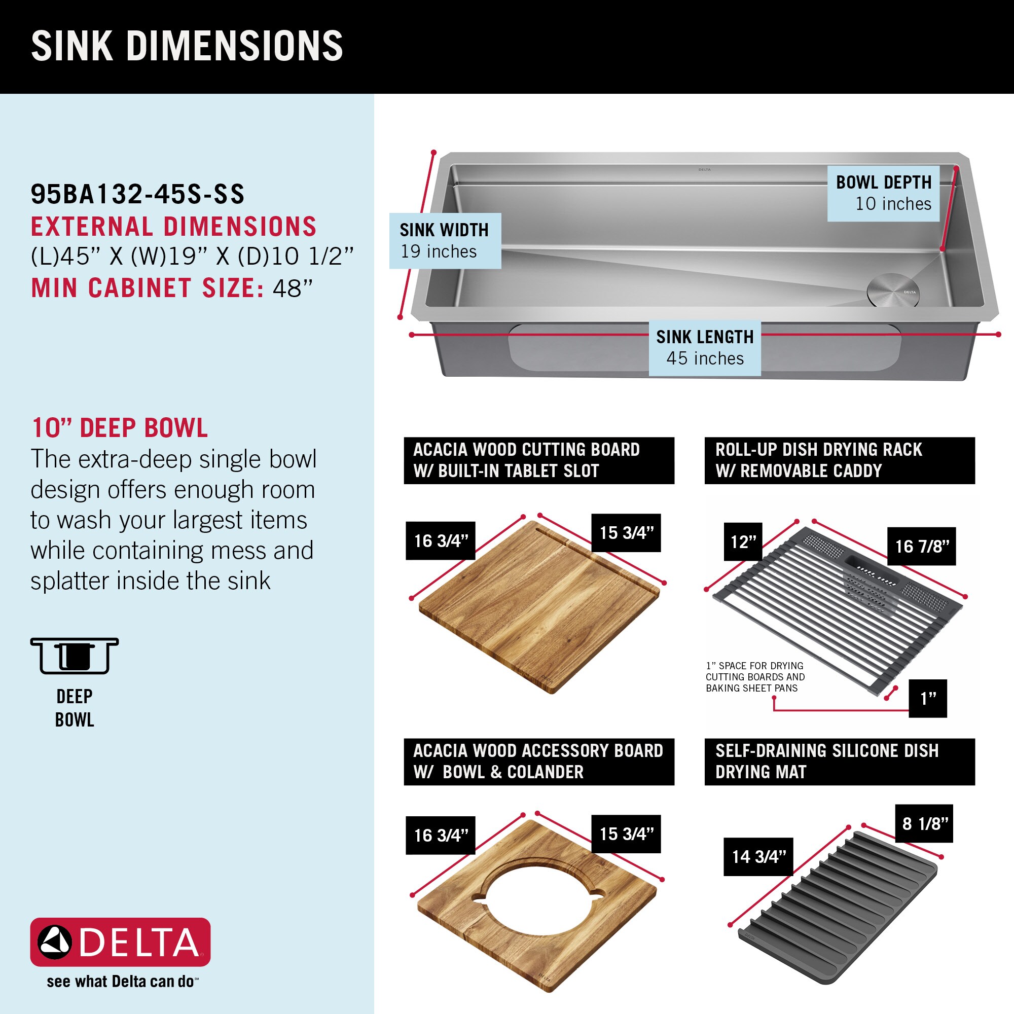 Delta Lorelai Undermount 45 In X 19 In Stainless Steel Single Bowl