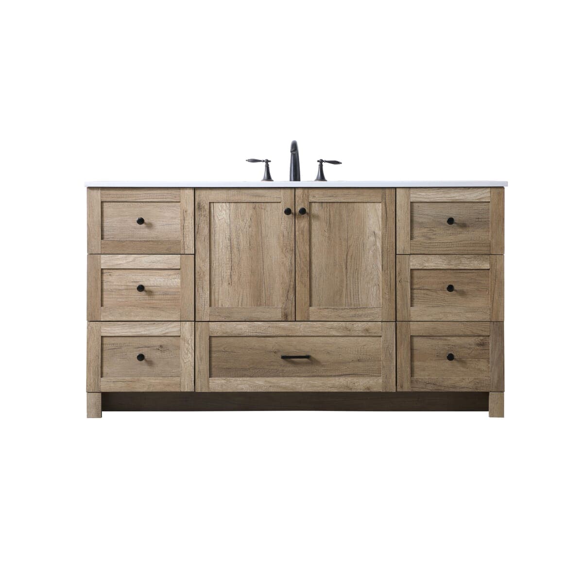 Simply Living Home Soren 60 inch Single Bathroom Vanity in Natural Oak