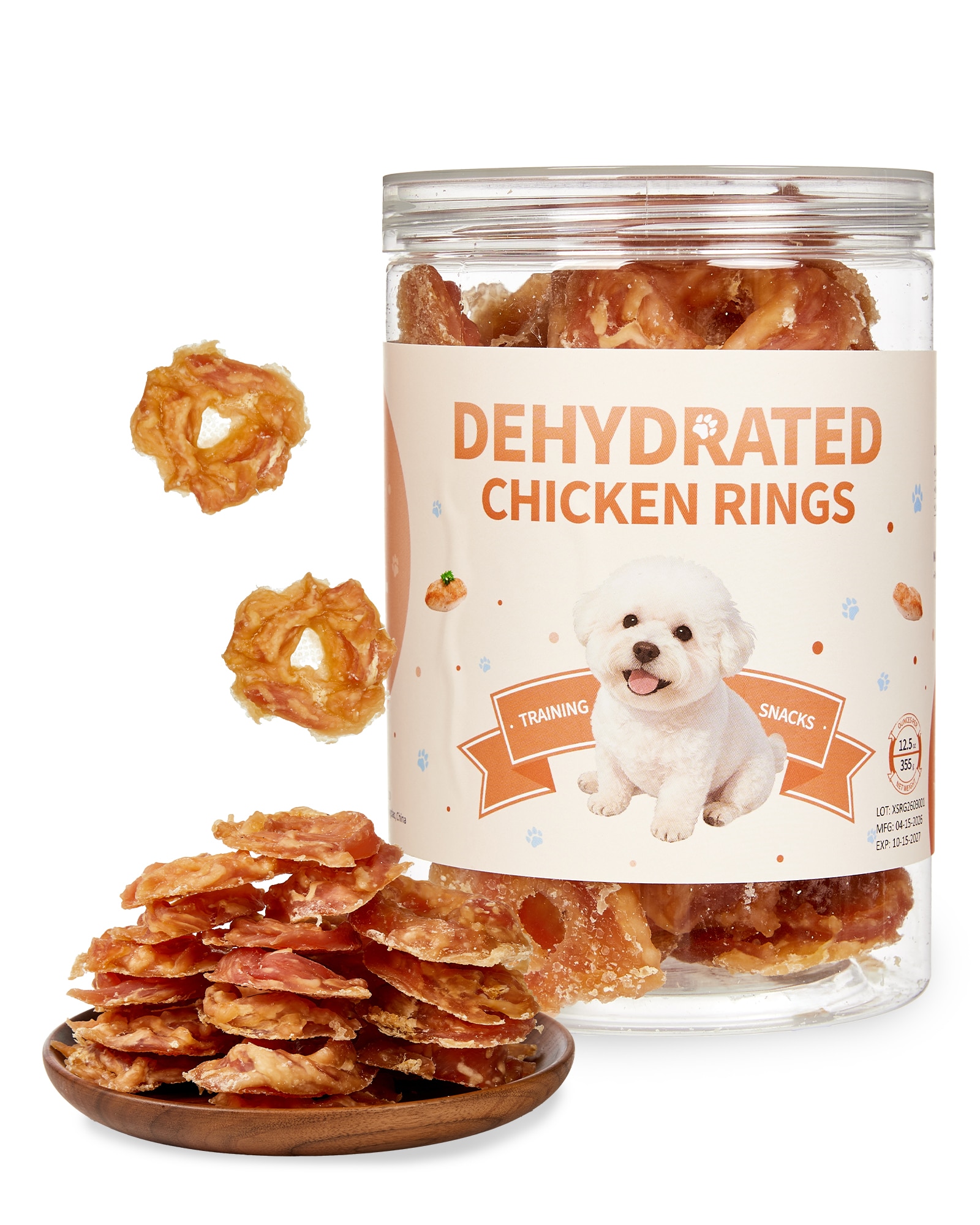 Garvee - Chicken Rings Dog Treats Chewy Chicken Breast Training Treats for Puppies and Adult Dogs...