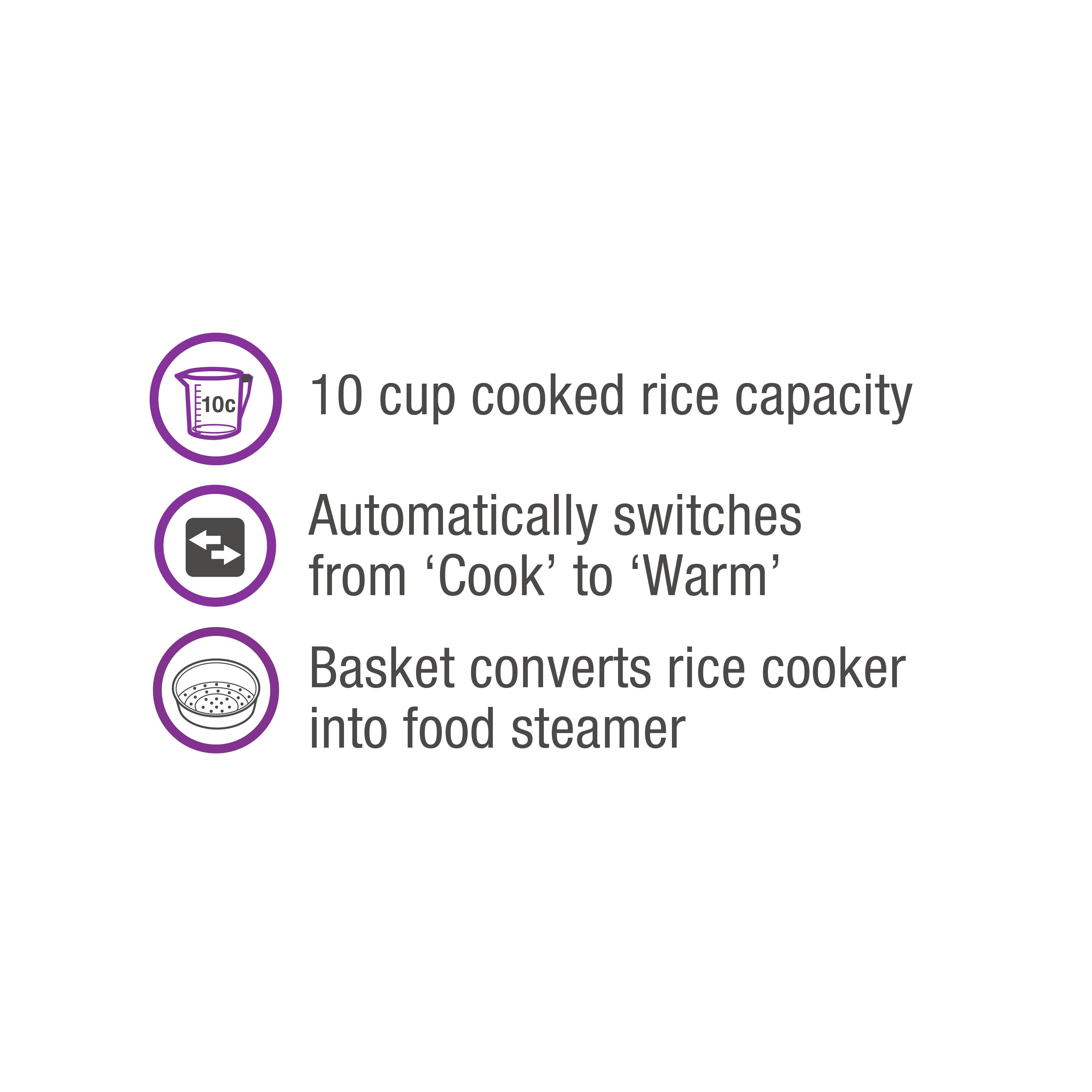 Salton 10 Cups Black Rice Cooker in the Rice Cookers department at