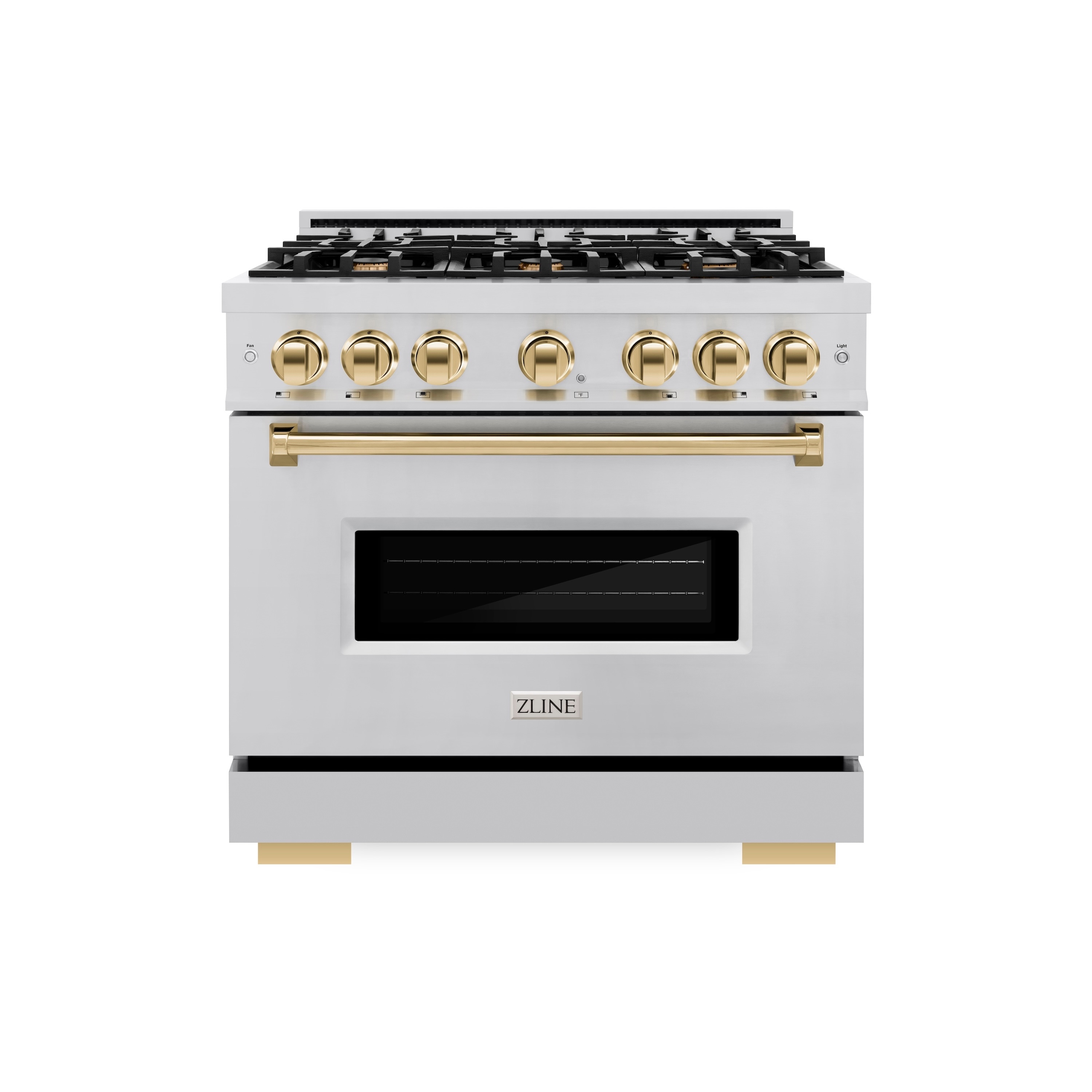 ZLINE KITCHEN & BATH CDRZ-36-G Classic 36-in Standard 6 burners Convection Oven Freestanding Dual Fuel Range ( Stainless Steel, Polished Gold Accents )