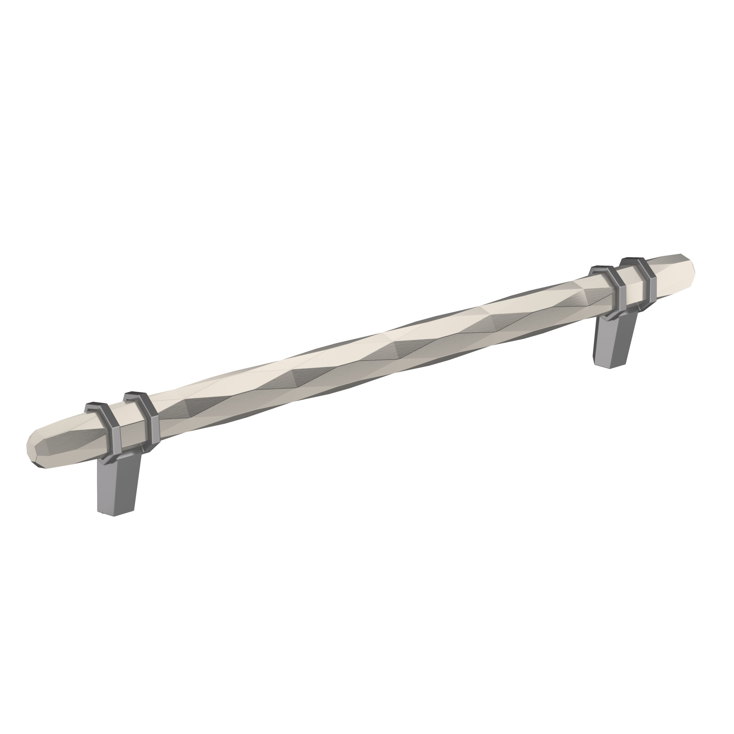 Amerock BP36663G10BCR London 8-in , 203mm Center to Center Satin Nickel/Black Chrome Cylindrical Bar