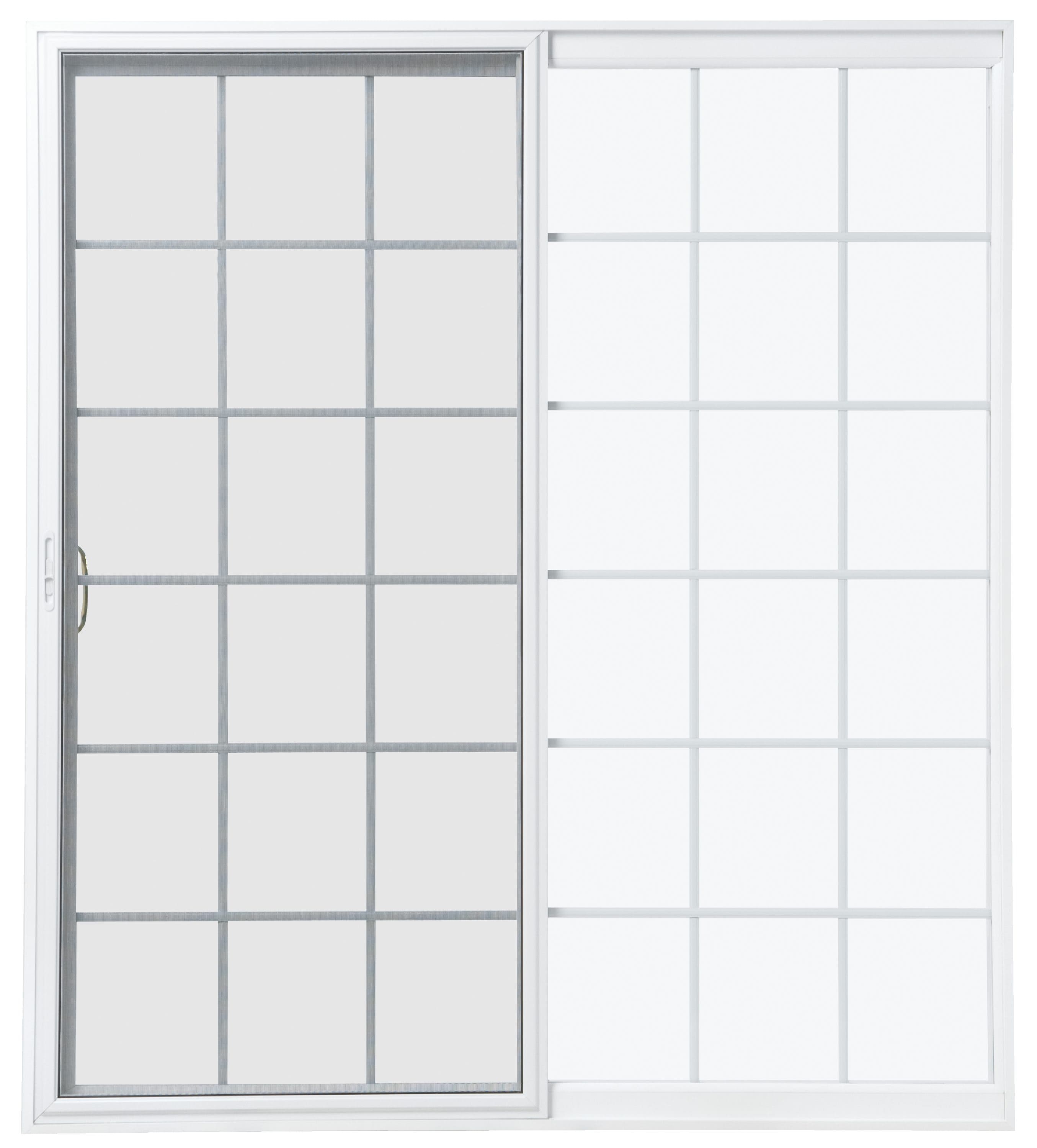 150 Series 72-in x 80-in Low-e Argon Grilles Between The Glass White Vinyl Sliding Universal Double Patio Door | - Pella 1000008980