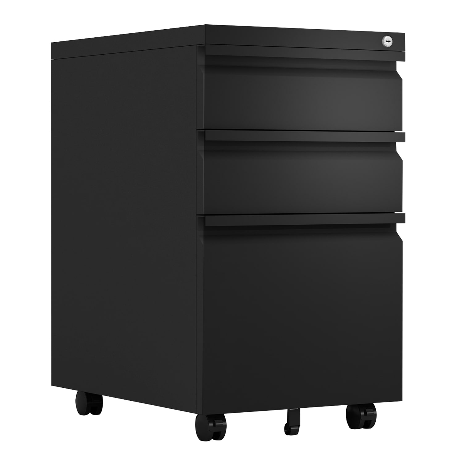 Mondawe OR-W712AB-LF Black 3-Drawer File Cabinet