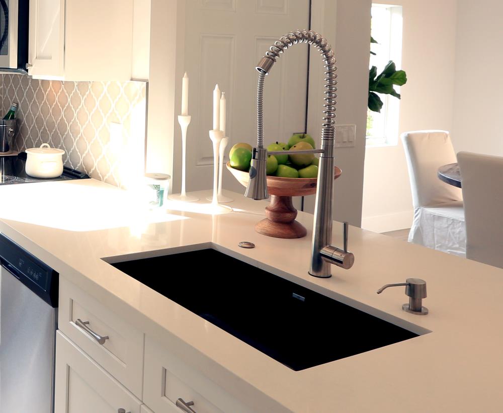 Stainless Steel Commercial Spring Kitchen Faucet with Pull Down Spray