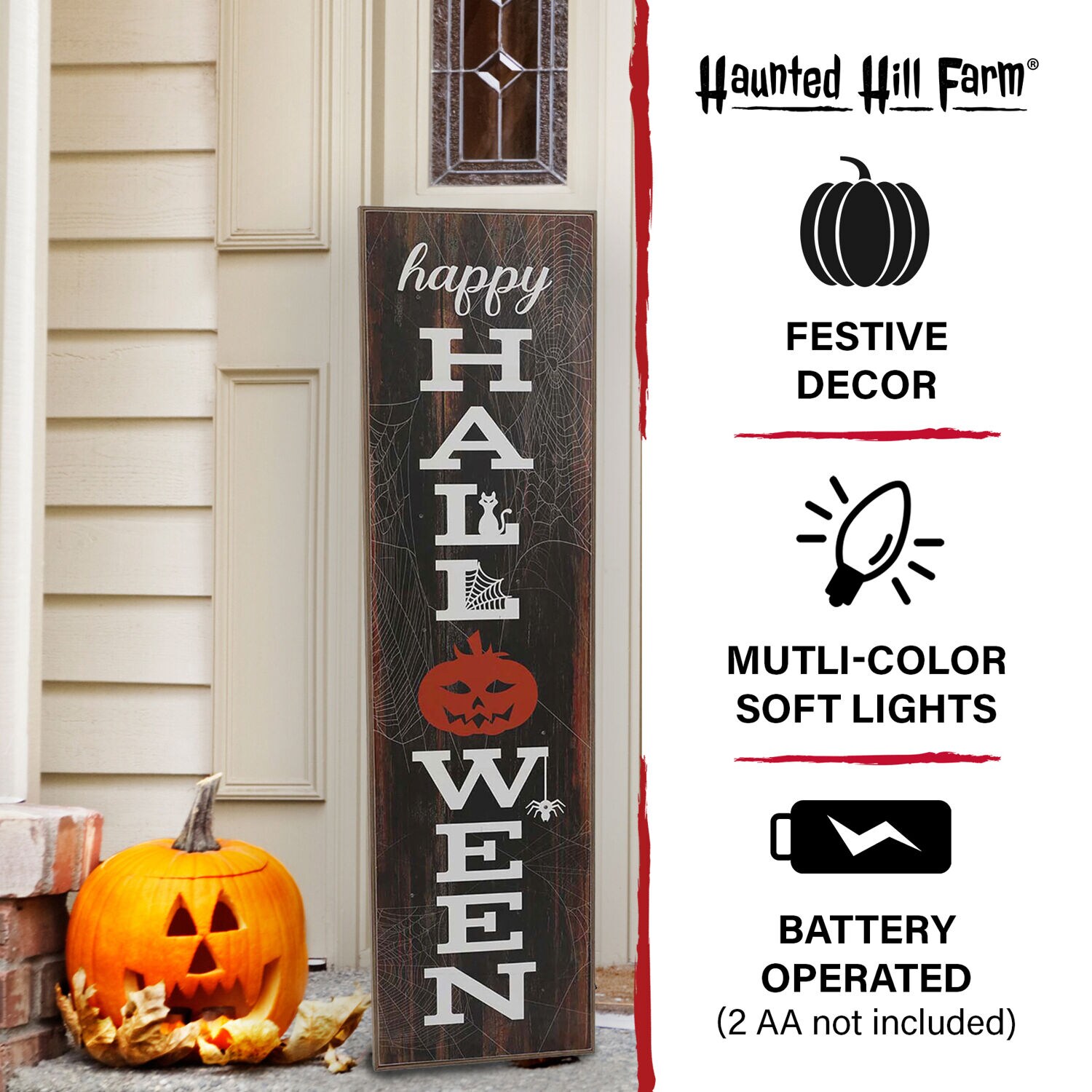 Haunted Hill Farm HHWOODPS045-1BL Table-Halloween-Decor - View #3