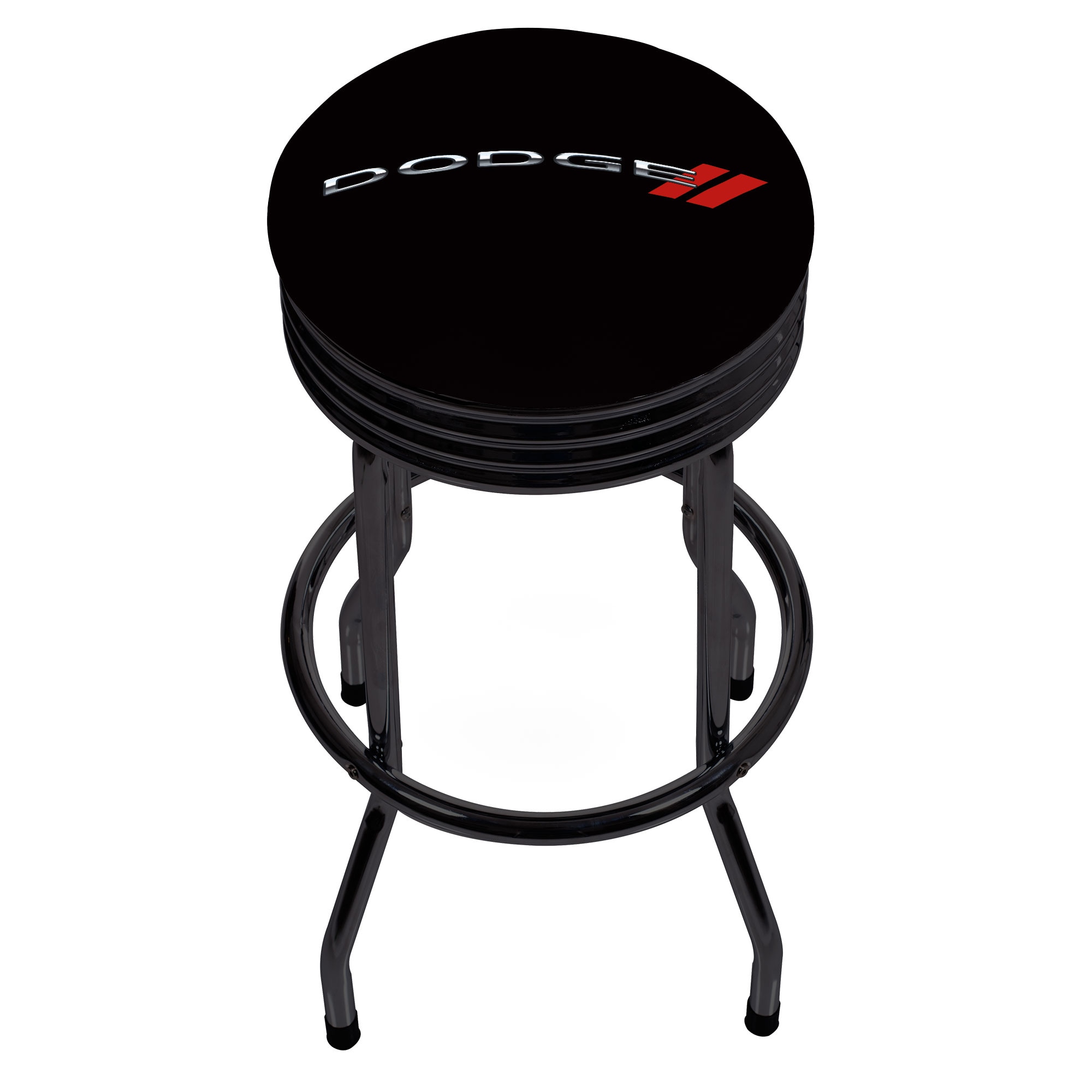 Trademark Gameroom DGE1006-LOGO Bar Stools Chrome 5-in H Bar height Swivel Metal Backless Bar Stool