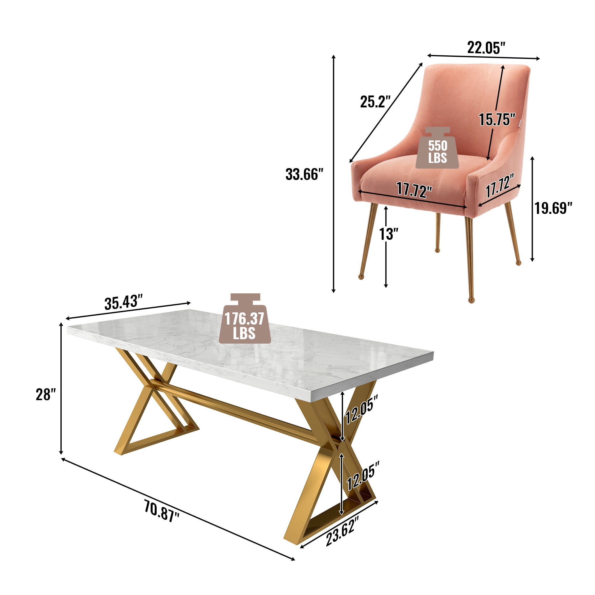 Clihome CL-DLS700PINK Dining-Sets - View #4