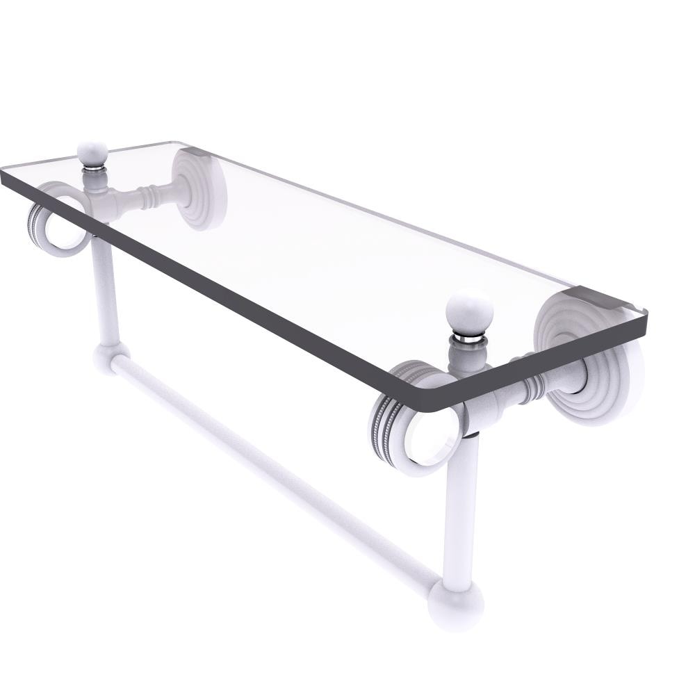 Allied Brass PG-1TBD-16-WHM Pacific Grove Matte White Wall mount Bathroom Shelf ( 16-in x 6.4-in x 5-in )