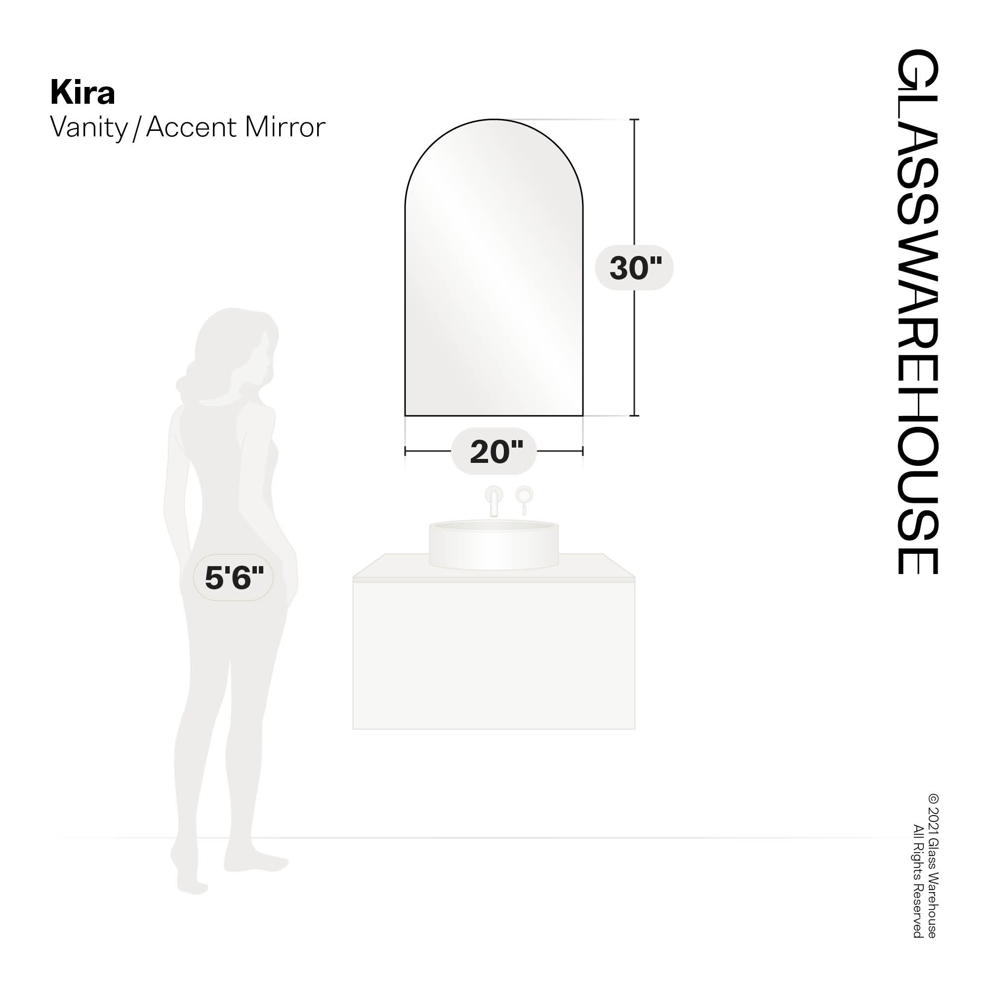 Glass Warehouse MF-ARC-30X20-SB Decor-Mirrors - View #5