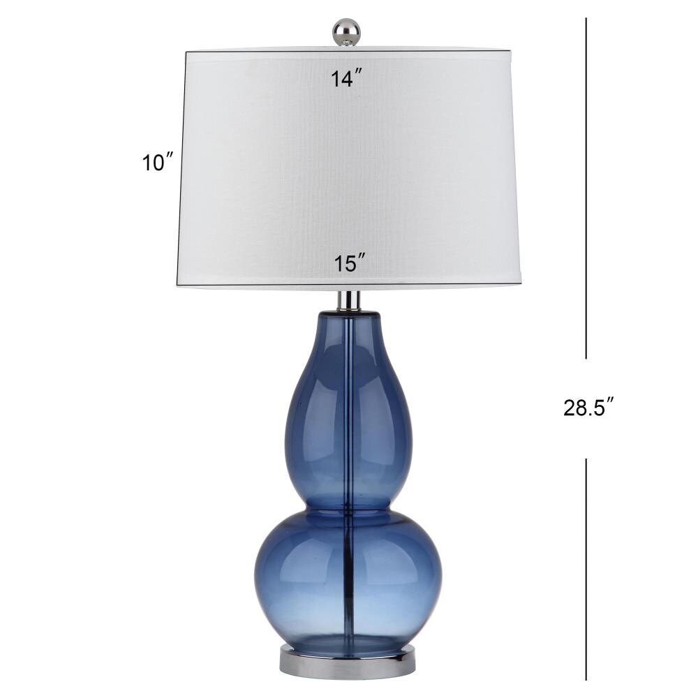 Safavieh Mercurio 28.5-in Blue Rotary Socket Table Lamp with Fabric ...