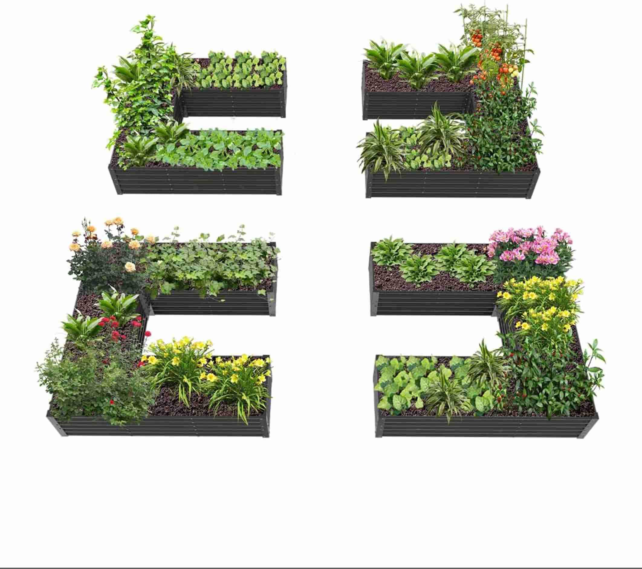 Zeus & Ruta BLGARDER-38 72-cu ft 72-in W x 72-in L x 18-in H Quartz Grey Galvanized Metal Raised Garden Bed