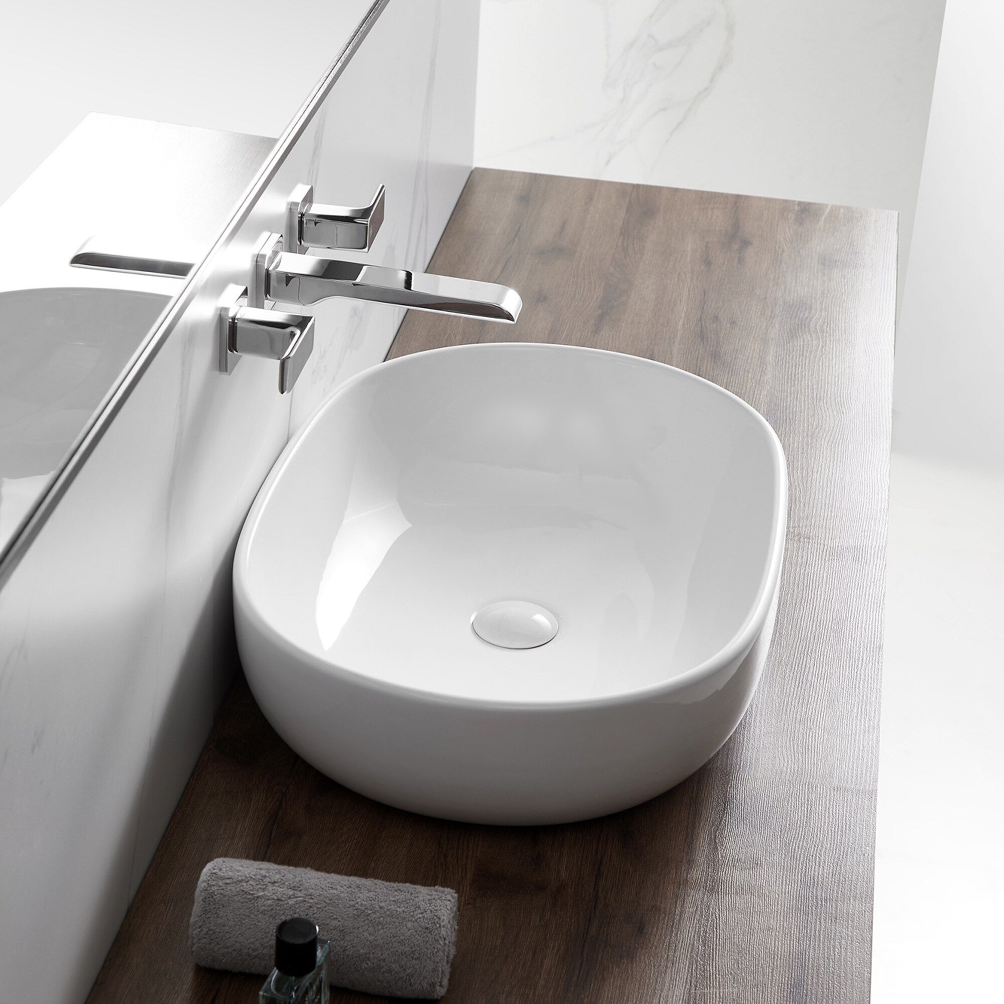 Eridanus Vitreous China Vessel Rectangular Modern Crisp White Bathroom ...