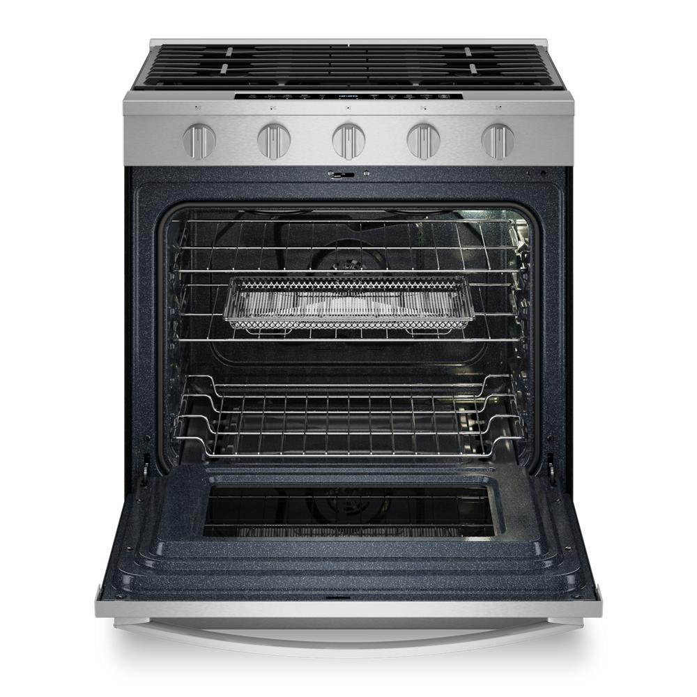 Whirlpool 30-in 5 Burners 5-cu ft Self-Cleaning Air Fry Convection Oven Slide-in Liquid Propane Gas Range (Stainless Steel)