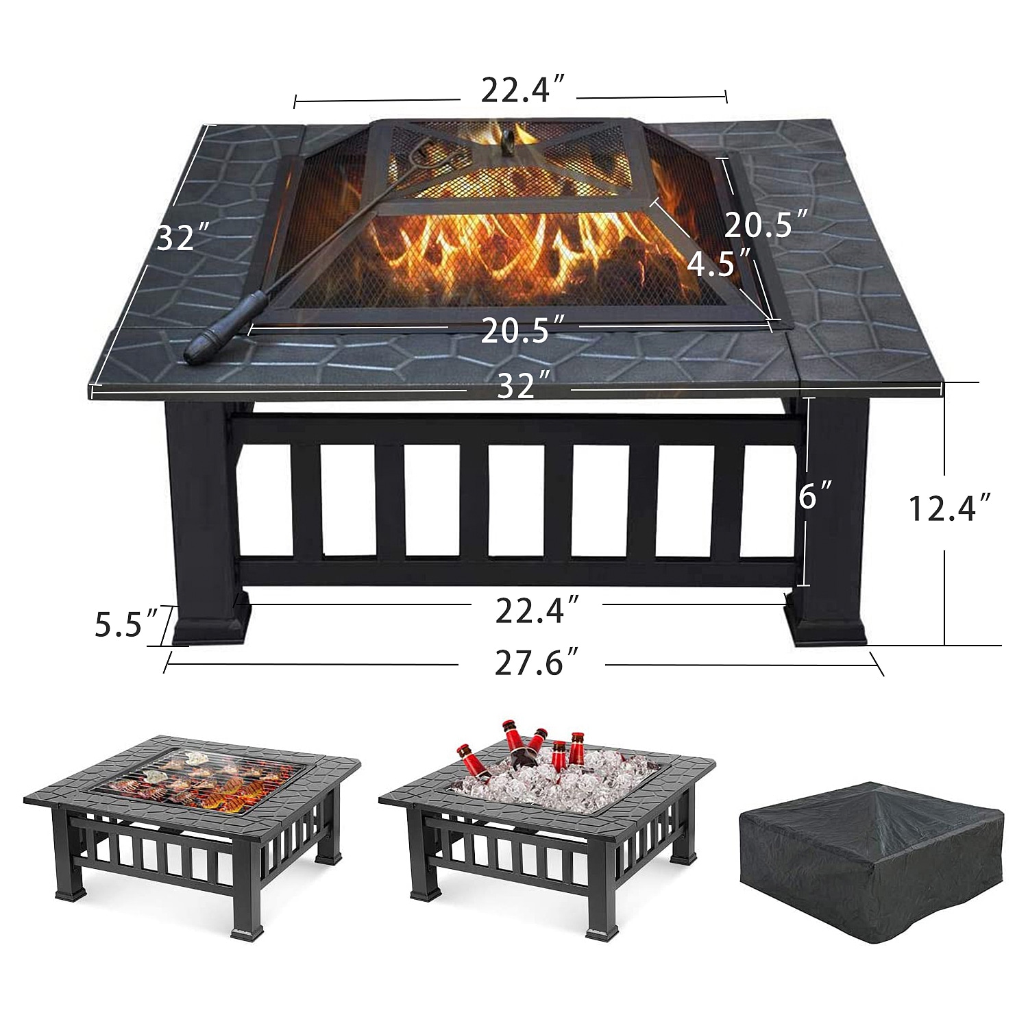 SINOFURN Upland Charcoal Fire Pit at Lowes.com