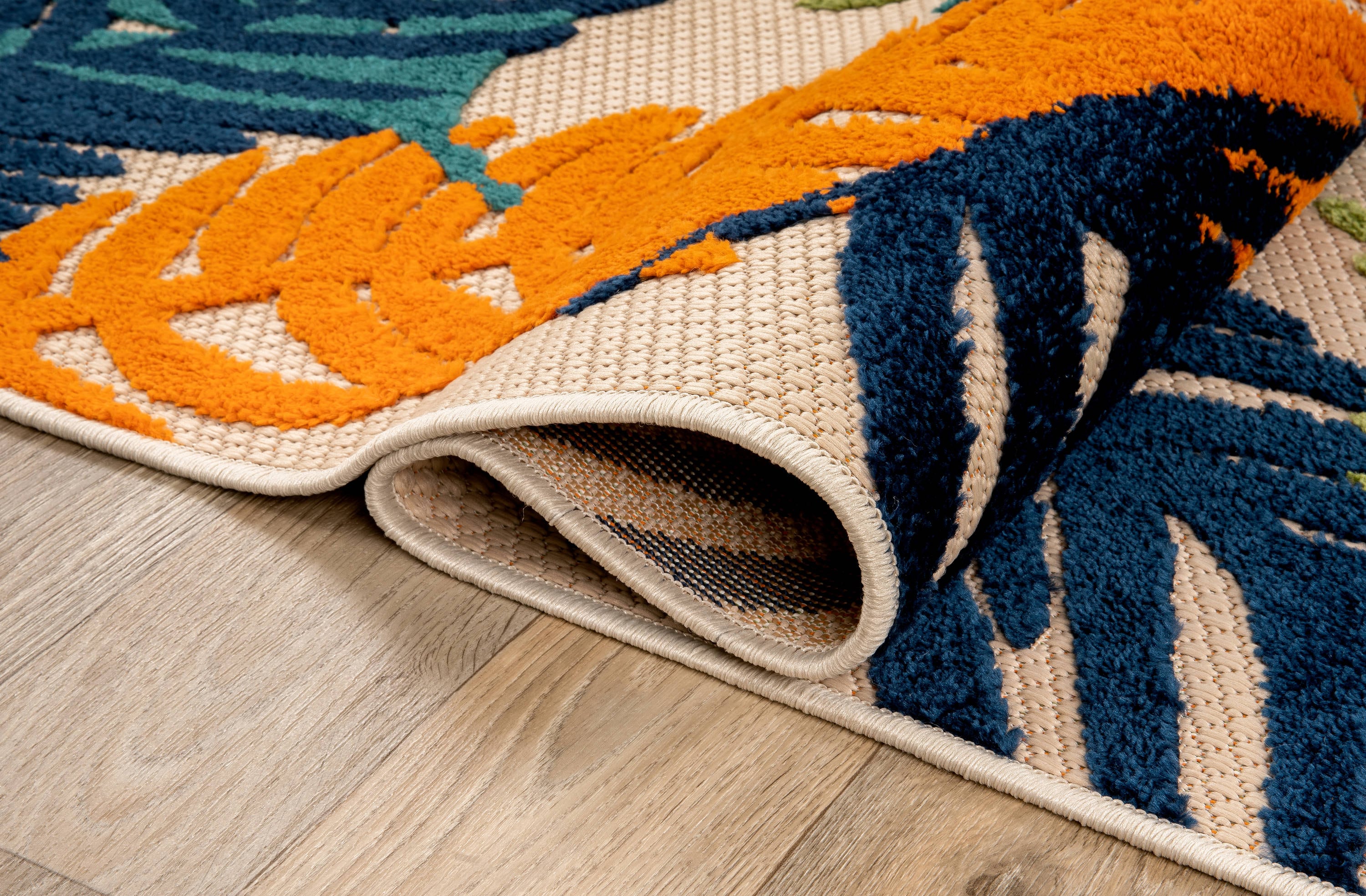 Rio Green Palm Leaves Reversible Indoor Outdoor Floor Mat - World Market