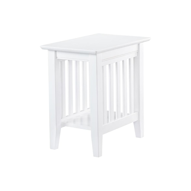 White Wood Mission Shaker End Table, White Shaker End Table