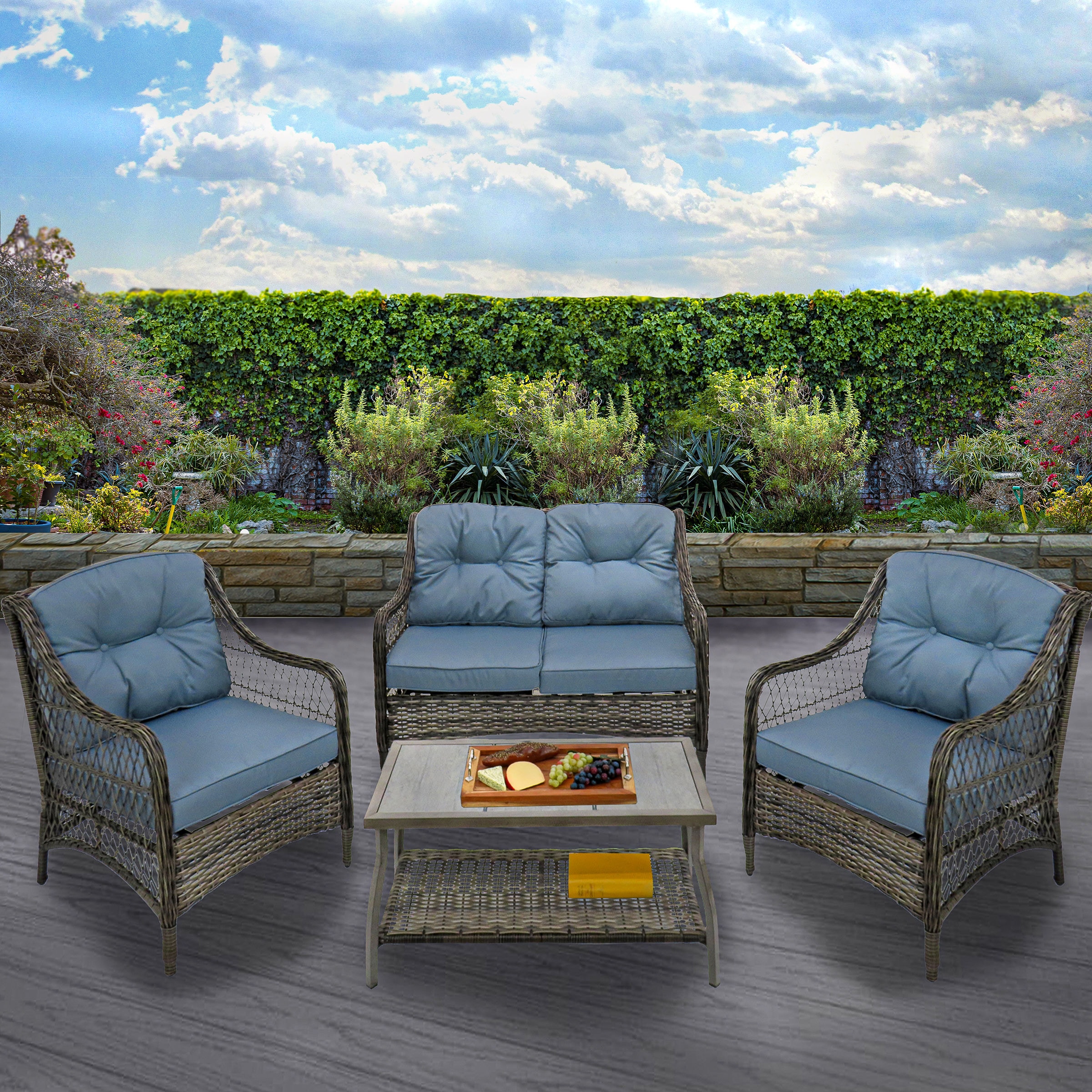National Outdoor Living SV42-SS0363-4P Patio-Conversation-Sets - View #8