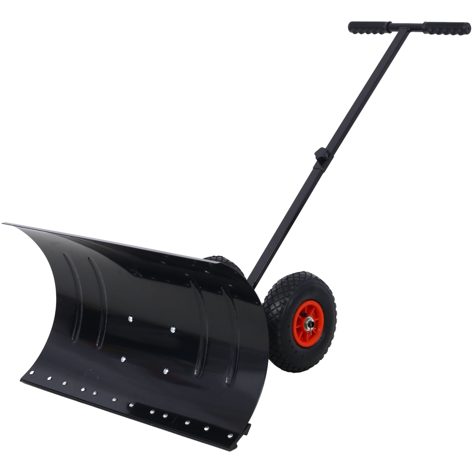 WELLFOR TARN32118 29-Inches Steel Snow Shovel with 47-Inches Rubber Handle