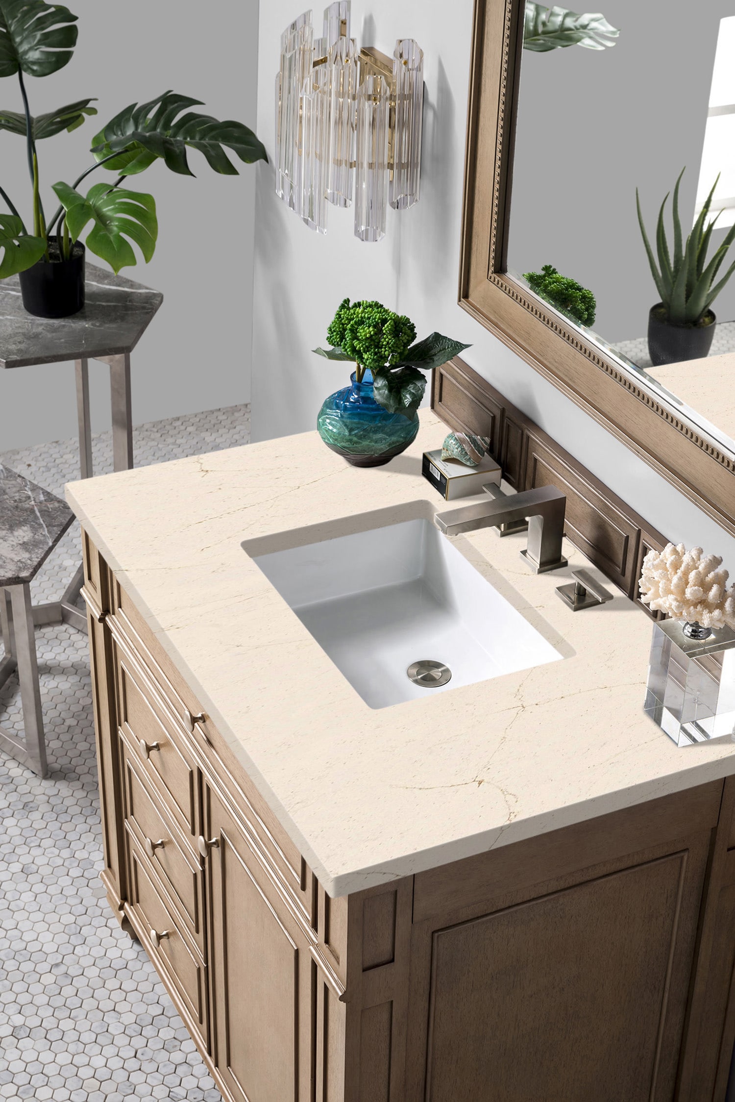 Bristol 36'' Dark Wood Single Vanity with Plywood Veneer