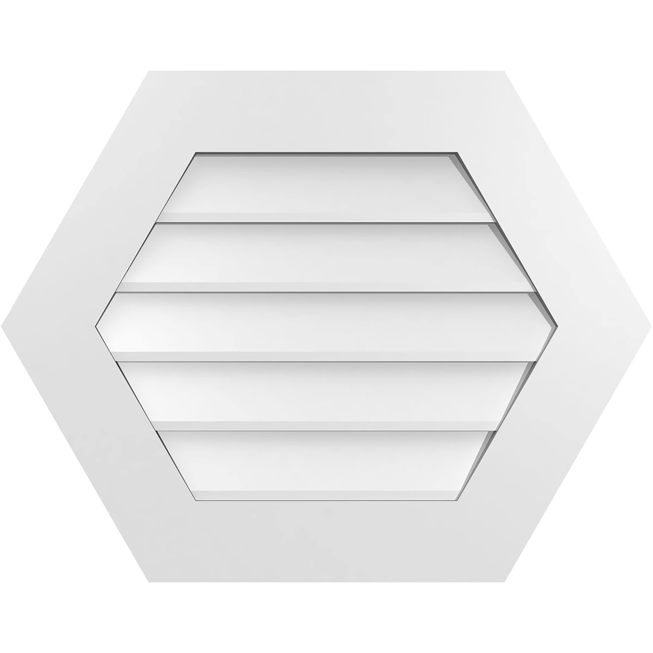 Ekena Millwork GVPHP28X2201SN 28-Inches x 22-Inches Off-white Peaked PVC Gable Louver Vent