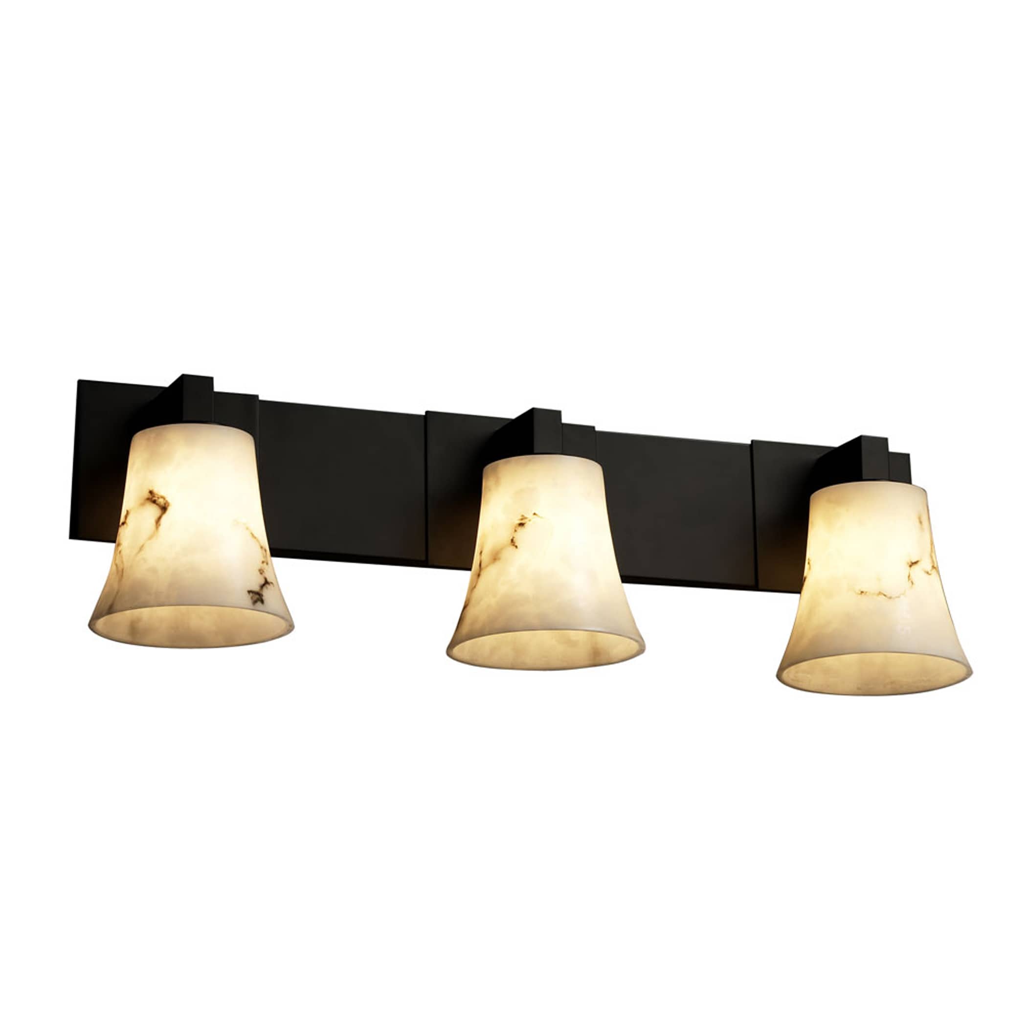 Justice Design Group FAL-8923-20-MBLK LumenAria 27.25-in 3-Light Matte Black Transitional Vanity Light