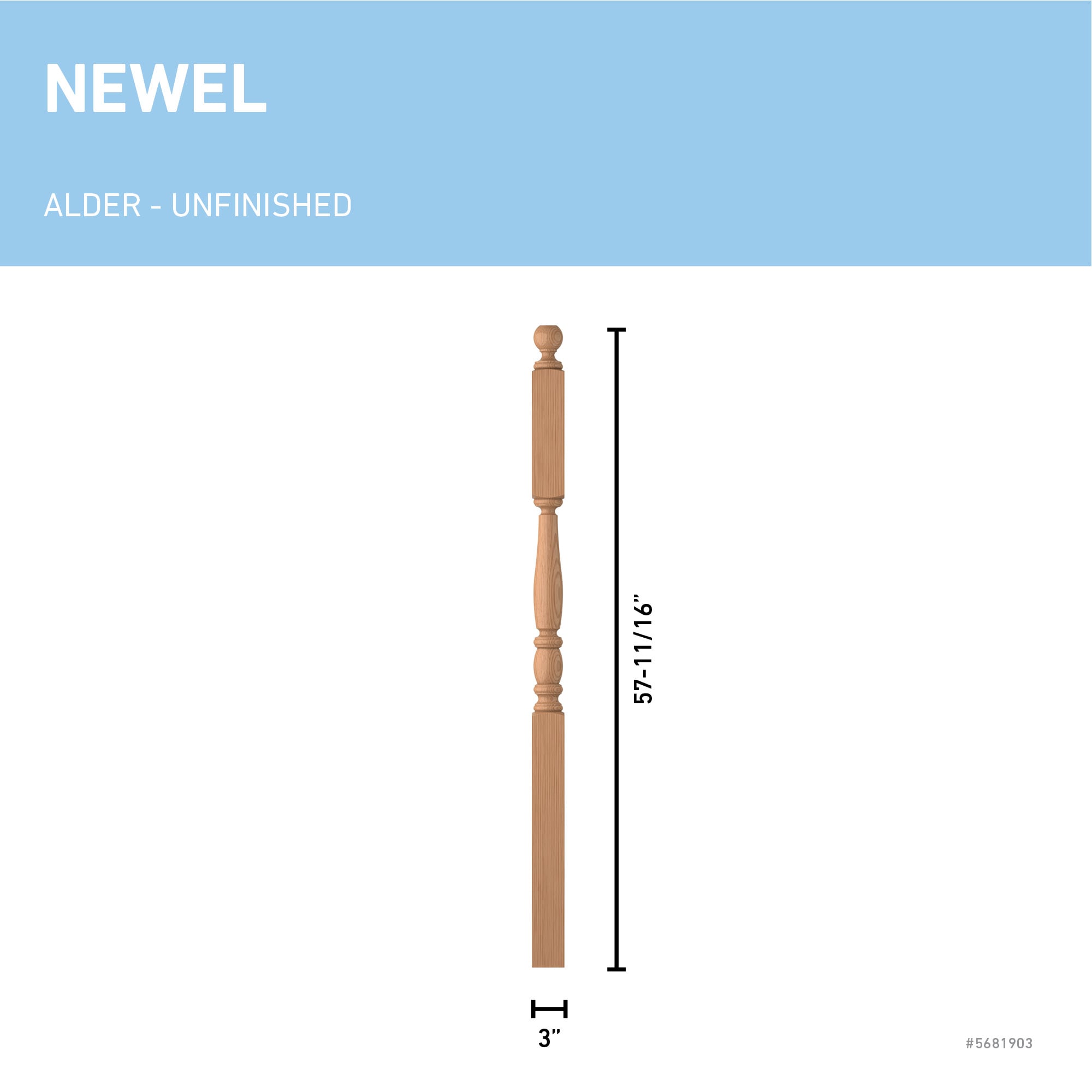 L.J. Smith Stair Systems LJP-3245BT-AL Interior-Stairpart-Newel-Posts - View #3