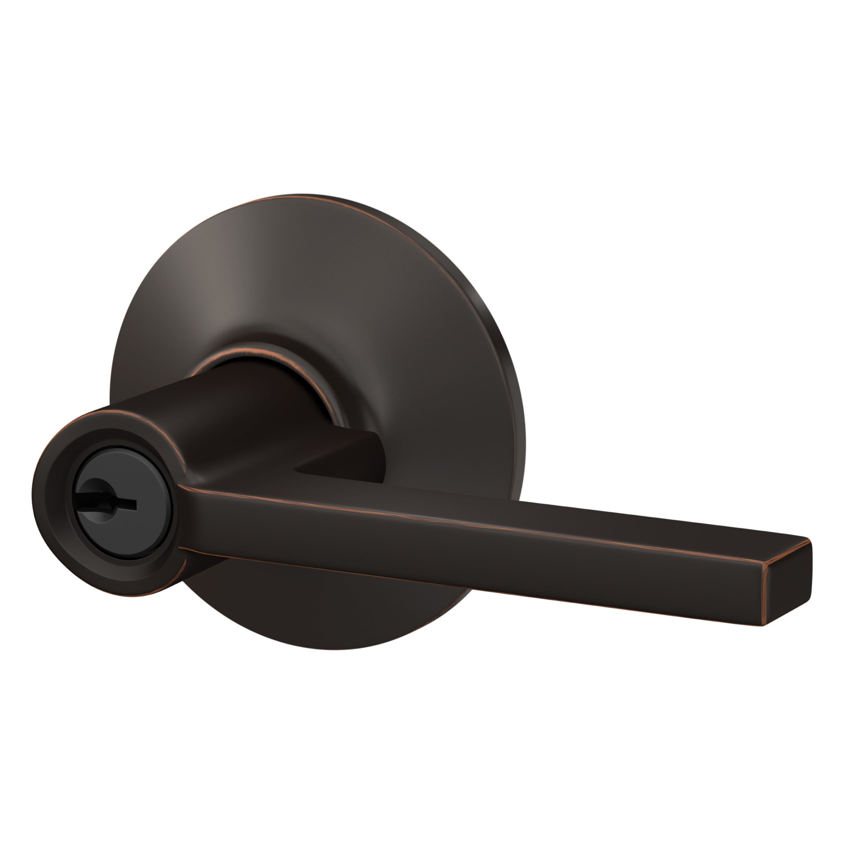 Schlage F51A LAT Latitude Aged Bronze Universal Exterior Keyed Entry ...