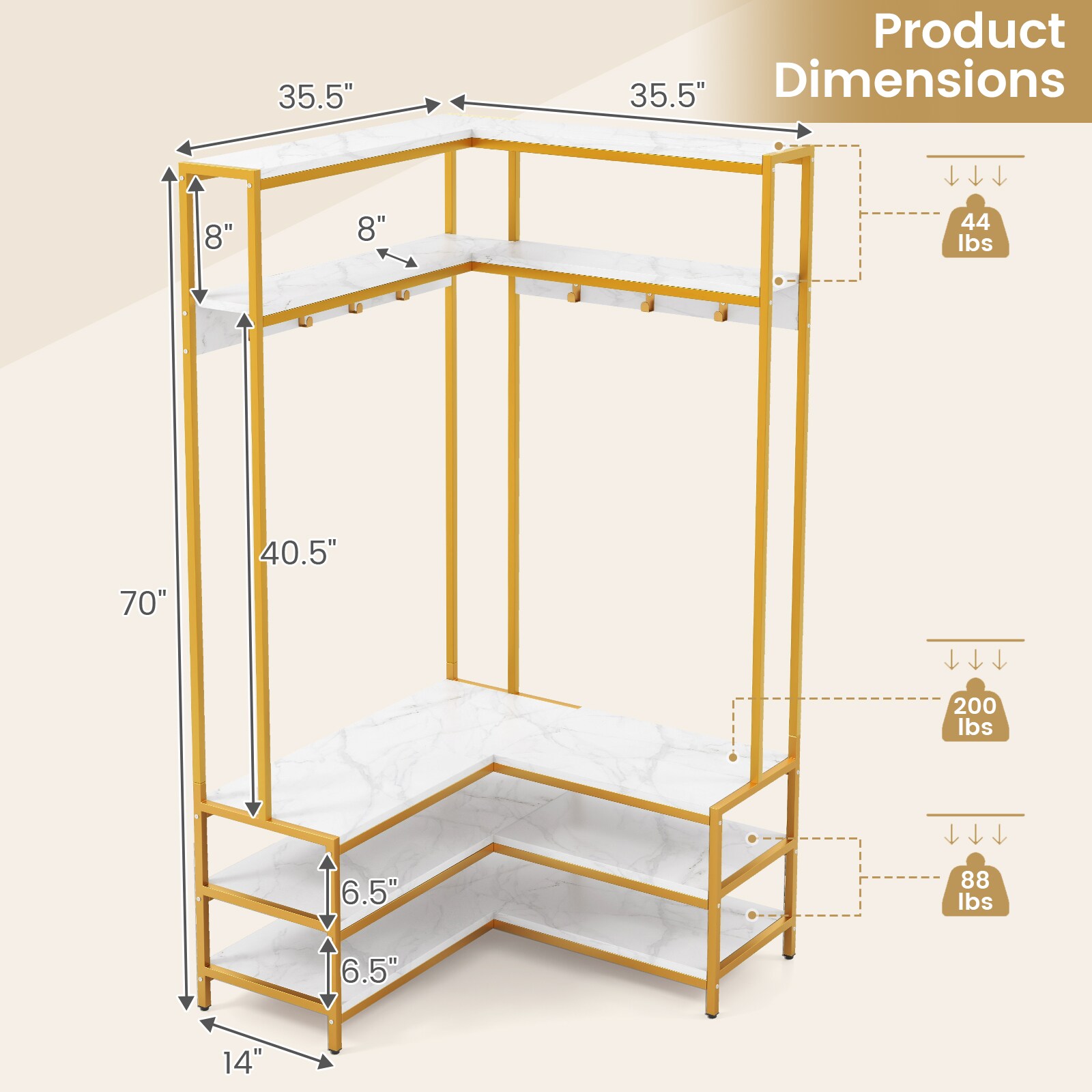 Ayelon XC10555WH Coatrack-Stands-Pedestals - View #4