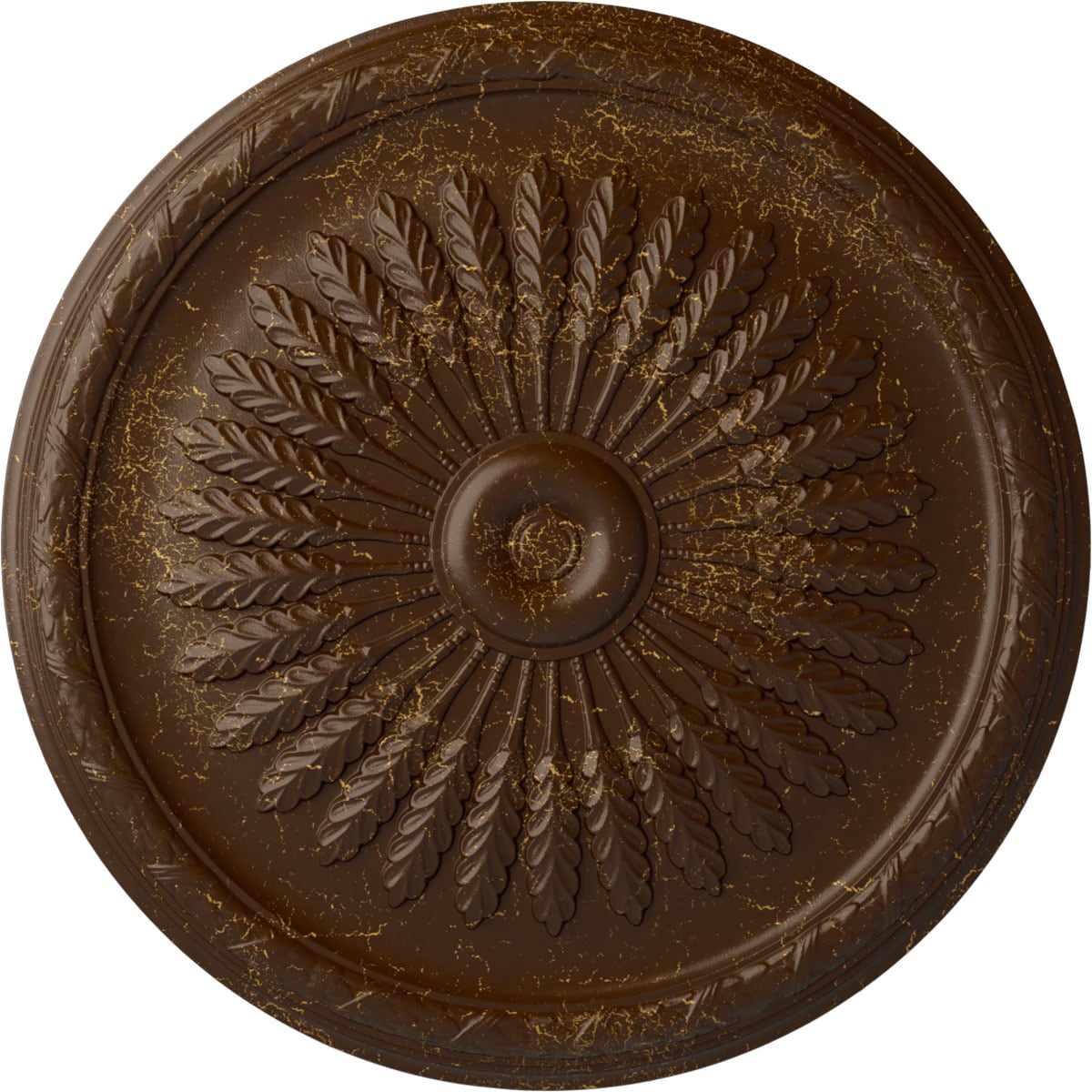 Ekena Millwork CM36JURBC Juniper 36-in W x 36-in L Painted Root Beer Crackle Polyurethane Whole Ceiling Medallion