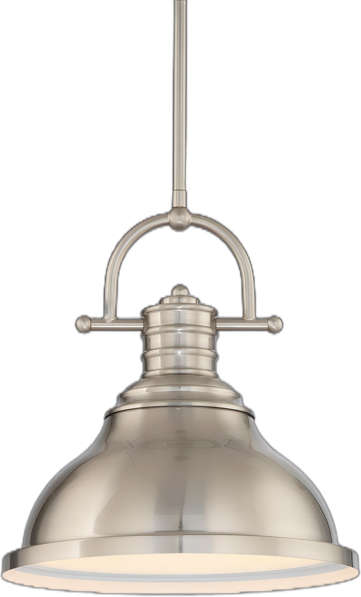 Brushed Nickel 12" Contemporary LED Pendant Light