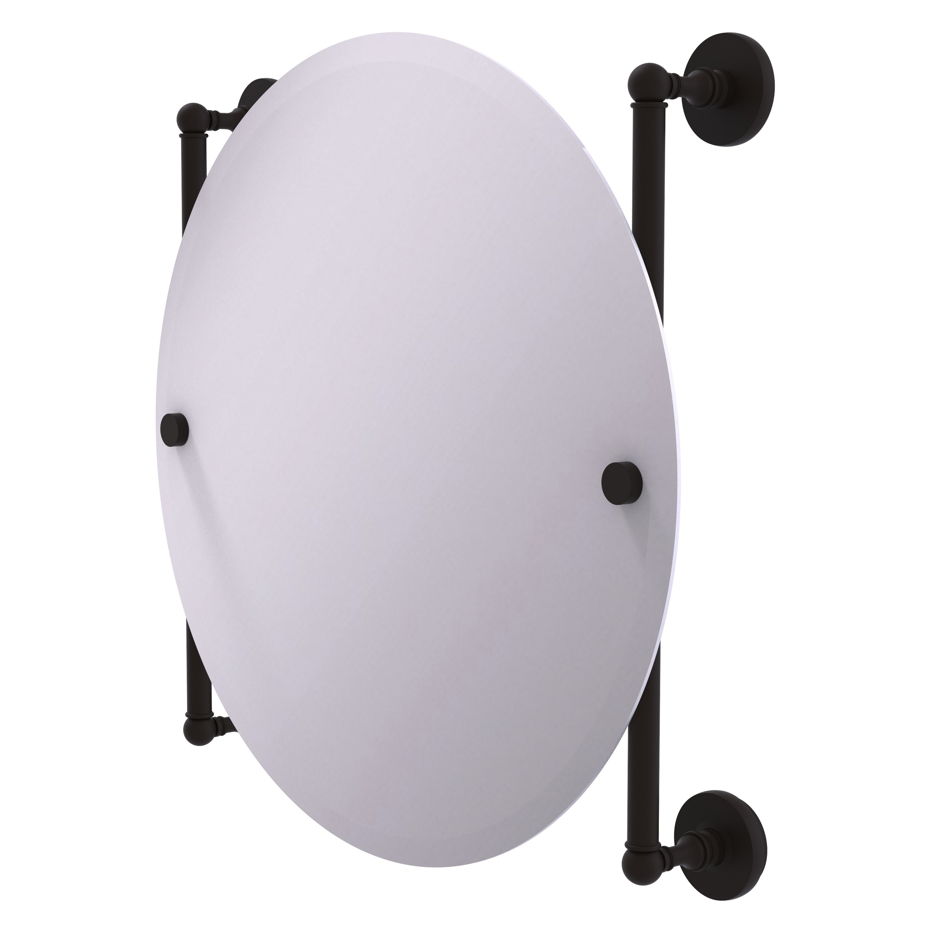 Allied Brass P1000-27-90-ORB Prestige Skyline 22-Inches x 22-Inches Beveled Frameless Round Bathroom Vanity Mirror ( Oil-rubbed Bronze )