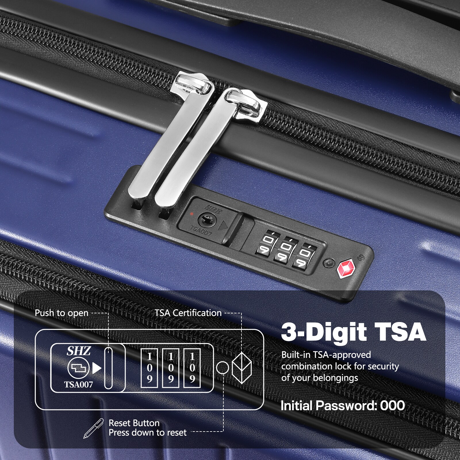 Fenbeli 20-in Hardside Carry-On Lightweight TSA Lock Front Laptop ...