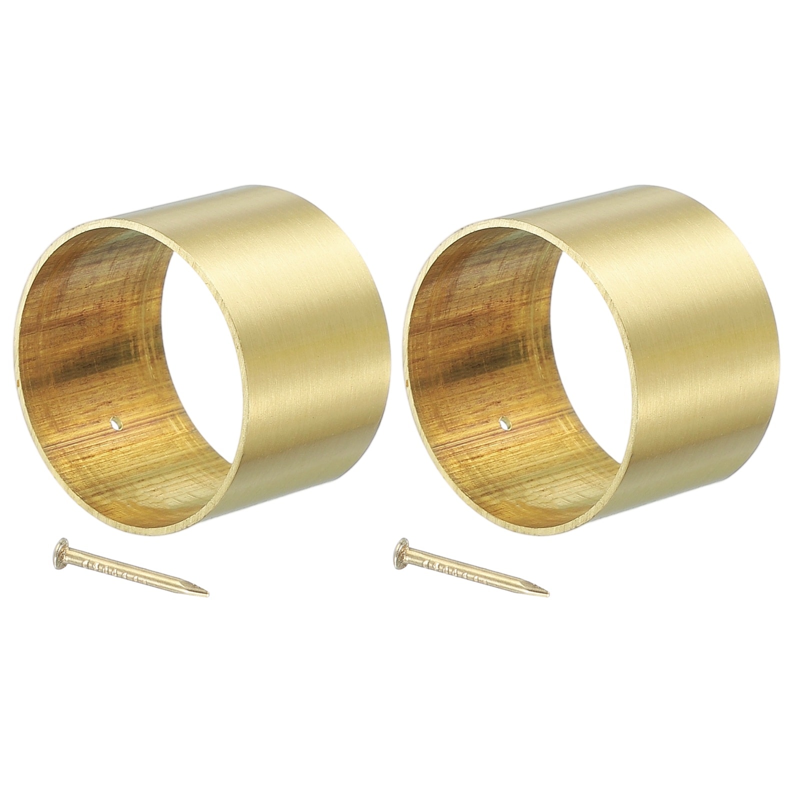 Unique Bargains 2pcs Brass Furniture Foot Cover 1.69 x 1.77 x 1.18inch Round Furniture Pads Leg Cover Gold Table Foot Cap Floor Protector for Chair Table Sofa Bed