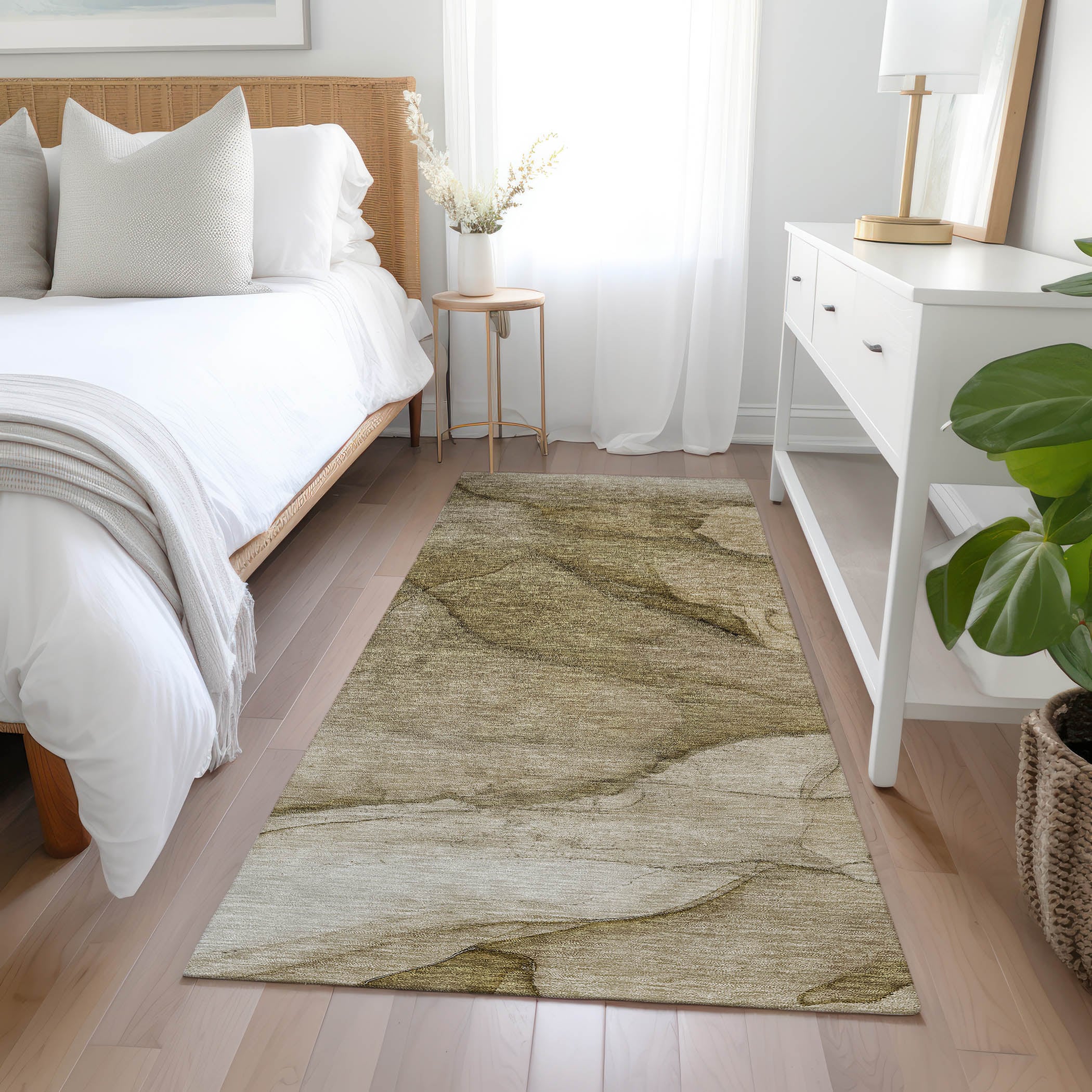 Addison Rugs ACN607BR2X8 Chantille ACN607BR 2 x 7 (ft) Polyester Brown Rectangular Indoor/Outdoor Abstract Machine washable Runner rug